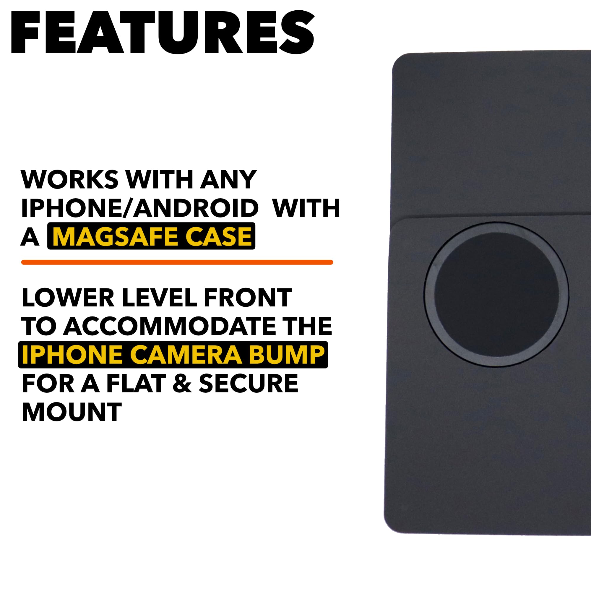Magnetic Wireless Phone Charger for Honda Accord 2023-2025 | Matte Black Magsafe Charging Pad Compatible with iPhone 16/15/14/13/12 | Fast Charging Center Console Mount for Car, Office & Home Use