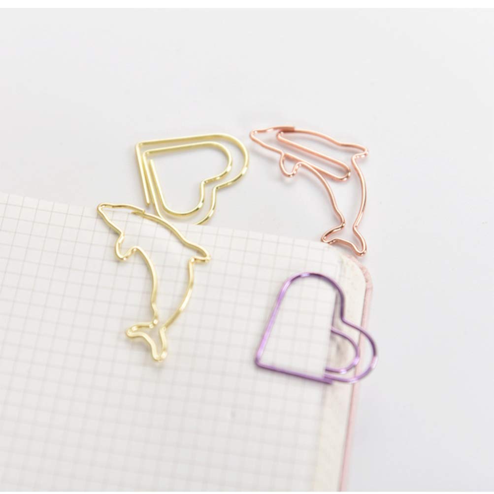NUOBESTY 20pcs Mini Paper Clips - Stainless Steel Cat & Musical Note Shaped Bookmarks, Colorful Cartoon Page Holders for Books, Folders & Office Use - Perfect for Students, Teachers & Organizers