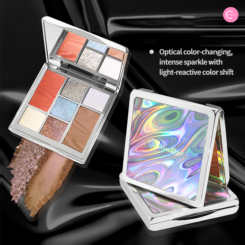 SheenEffect x Xia Dada Chameleon Glow Palette - 12 Color Shifting Highlighter & Eyeshadow Makeup Kit for Face & Body - Perfect for Festival, Rave & Night Out Makeup Looks