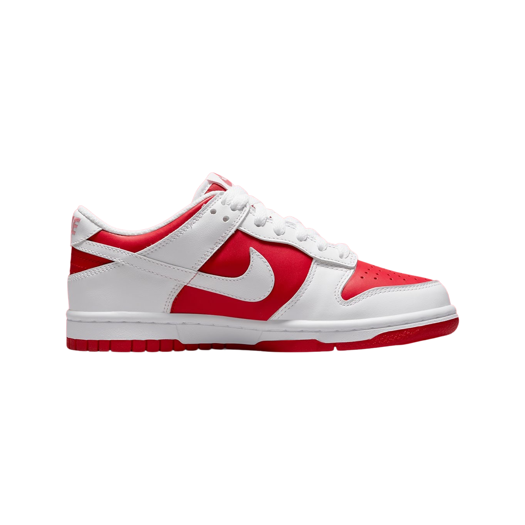Nike Dunk Low GS Sneakers - Championship University Red & White - Kids Basketball Shoes for School, Sports & Casual Wear