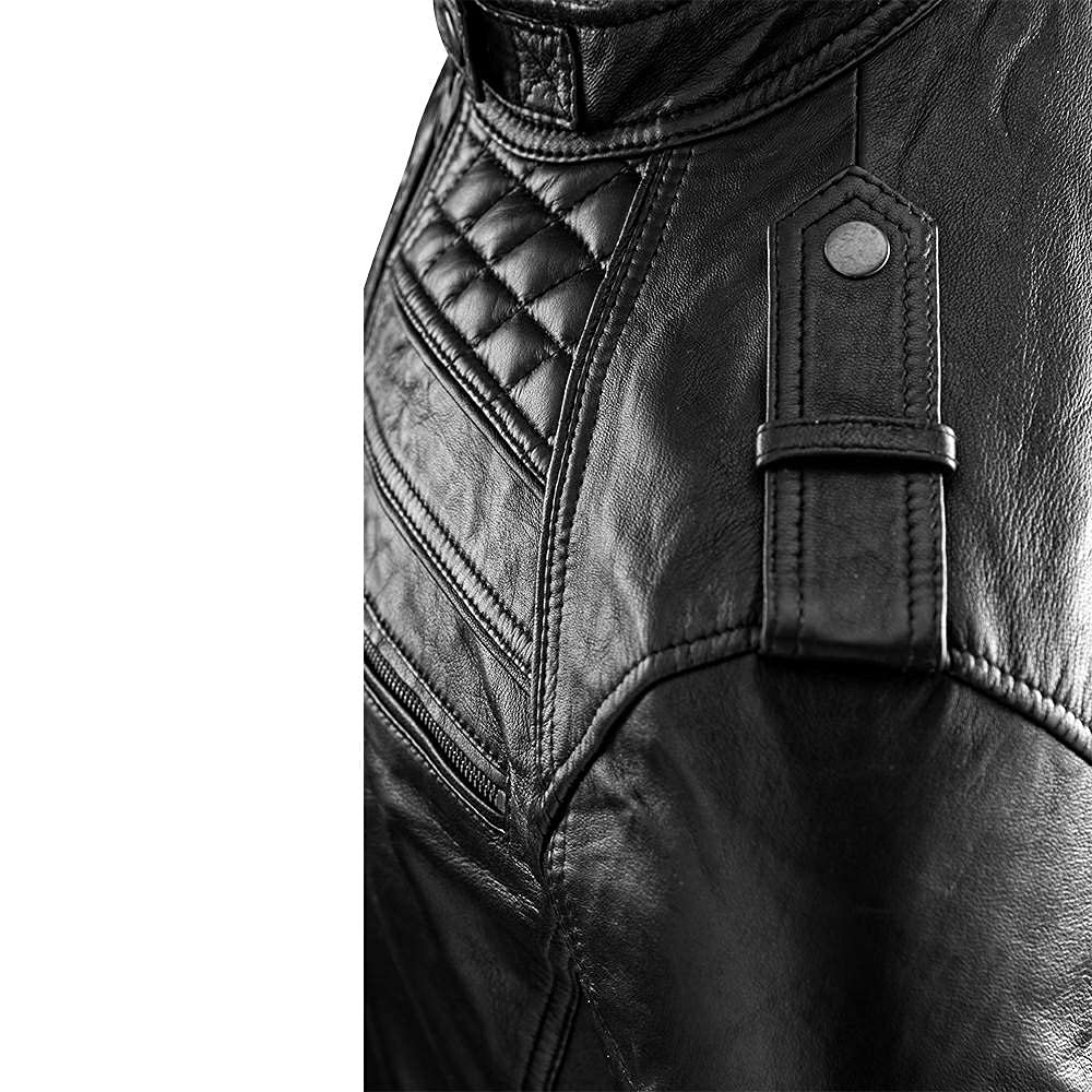 Genuine Leather Motorcycle Jacket for Men - Premium Sheepskin Biker Jacket with Zipper, Stylish & Durable for Riding & Casual Wear