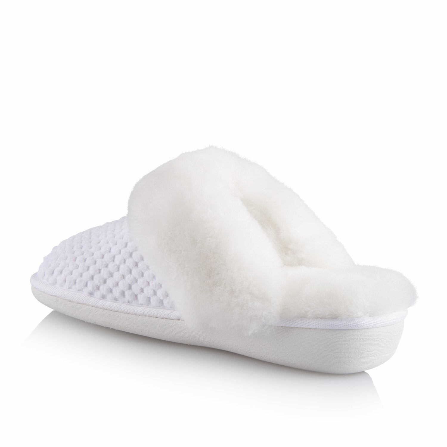 Alexa Women's Cozy Memory Foam House Slippers - Soft Indoor/Outdoor Slides with Non-Slip Sole, Breathable Comfort for Home, Office & Travel (White)