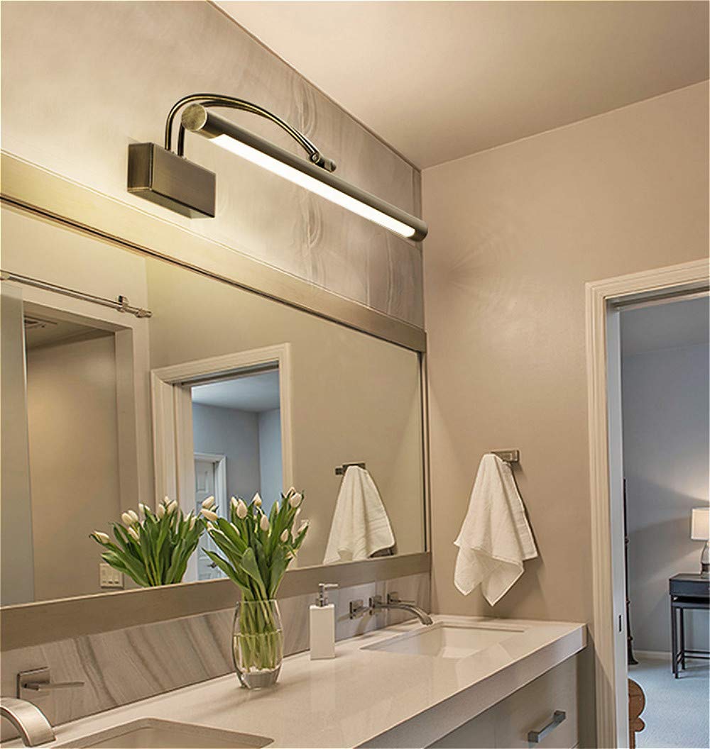 Modern LED Vanity Lights for Mirror - Warm White Brushed Gold Bathroom Lighting Fixtures with Long Shade, Wall Sconce Makeup Light | Perfect for Bathroom Vanity, Dressing Room & Makeup Area