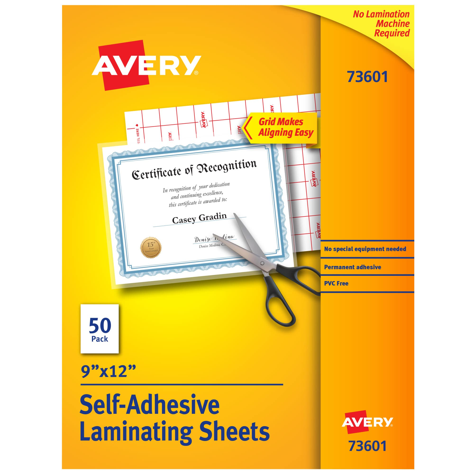 Avery Clear Self-Adhesive Laminating Sheets 9