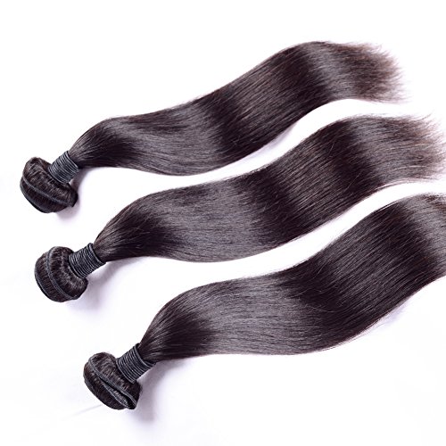 Premium 8A+ Grade Malaysian Virgin Hair Extensions - 100% Human Hair Weft Bundles, Straight & Natural Color (10 Inches, Pack of 3) for Stunning Salon Styles & Everyday Volume Boost