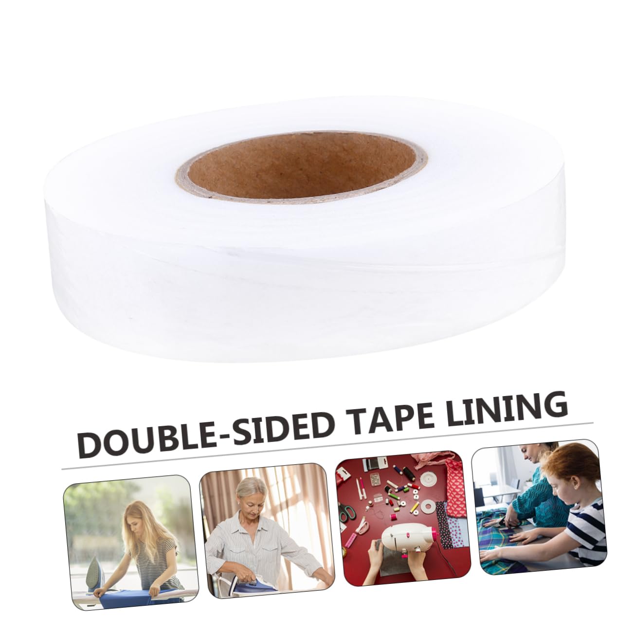 STOBOK 2-Pack Non-Woven Double-Sided Adhesive Hemming Tape for Pants, Curtains & Garments - Strong Temporary Fabric Bonding Tape for Sewing, DIY & Clothing Repair - Perfect for Hemming, Seam Fixing & Craft Projects