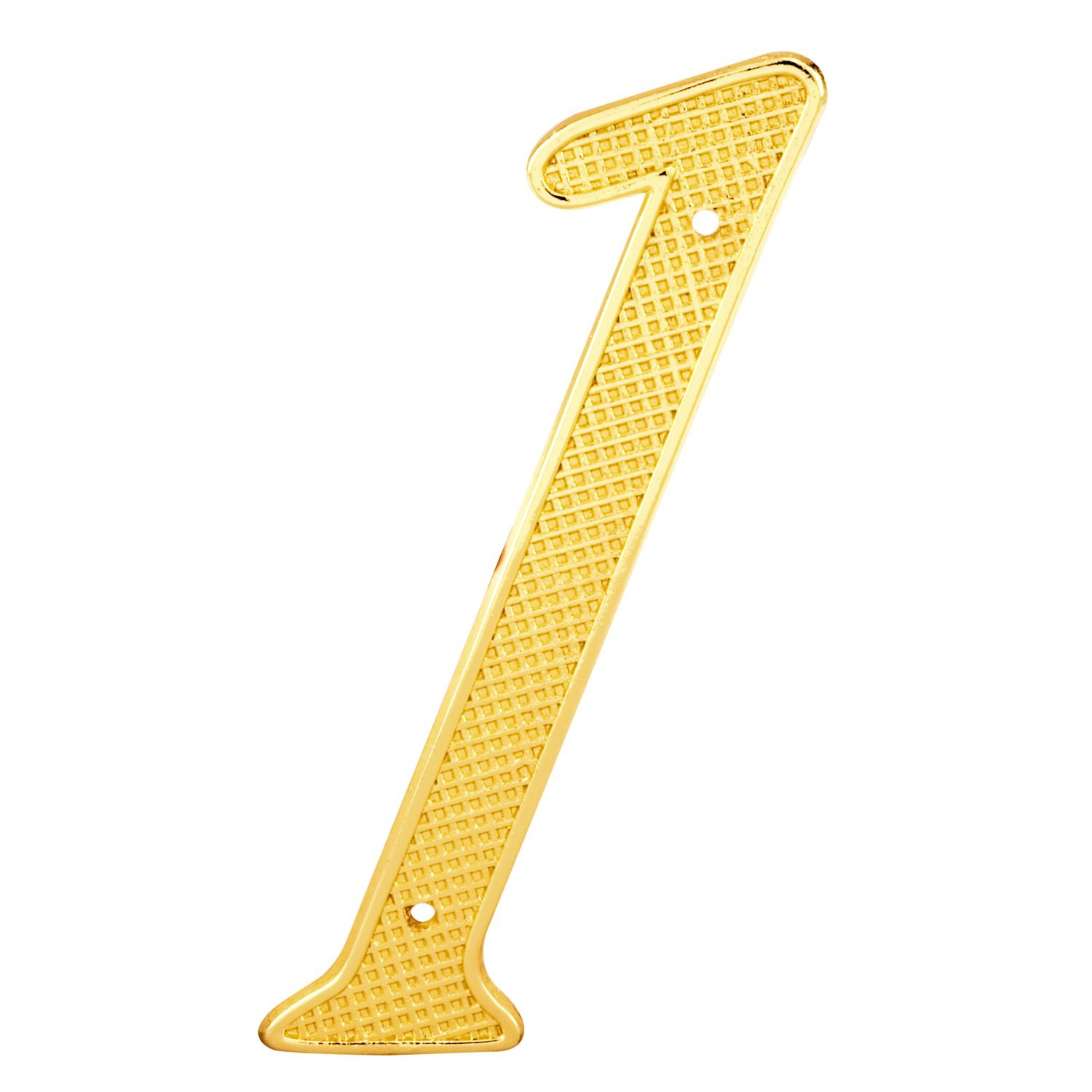 Prime-Line MP4281 4 Inch Brass House Numbers (2 Pack) - Durable Diecast Metal Address Plaque for Home, Mailbox & Business Exterior Decor