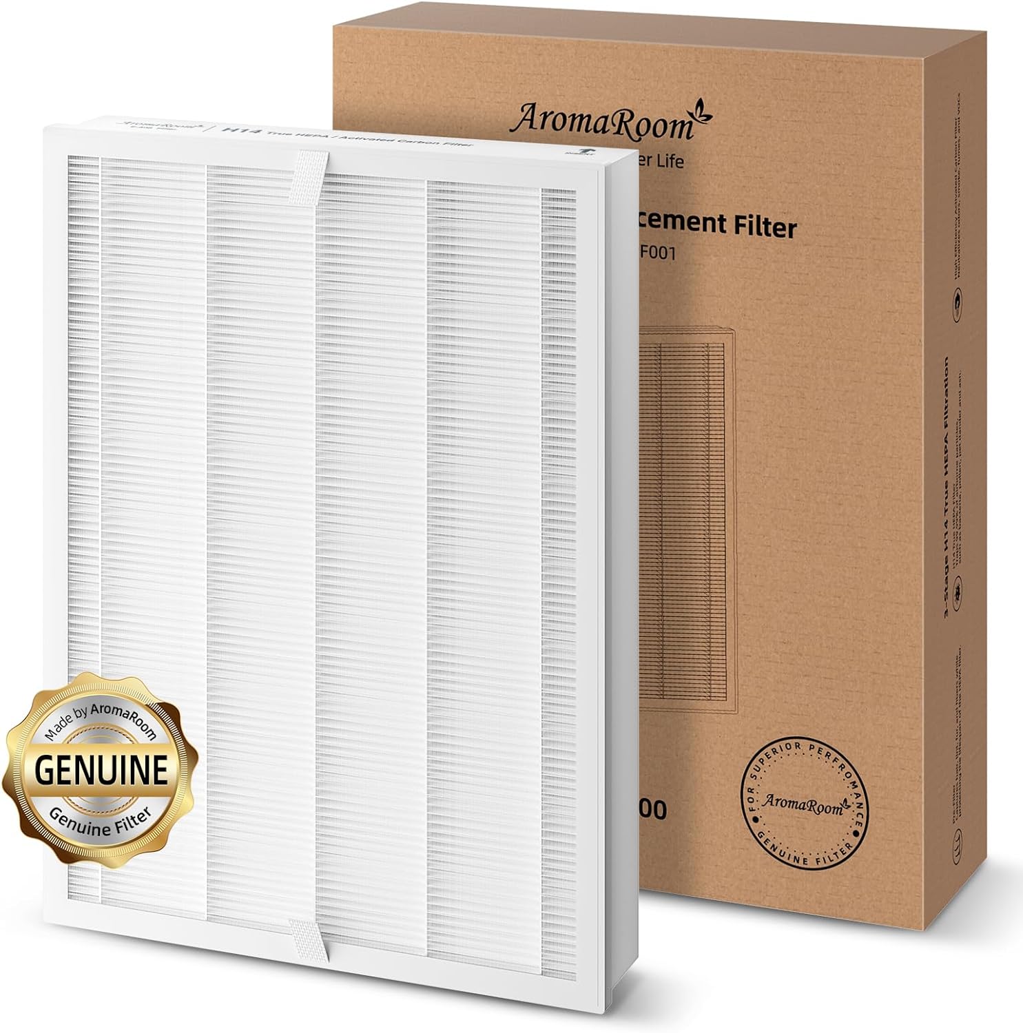 AromaRoom E 400 Air Purifier H14 True HEPA Filter Replacement - 3 Stage Activated Carbon Air Filter (11x2x15 Inches, 1 Pack) for Home, Office & Bedroom Air Purification