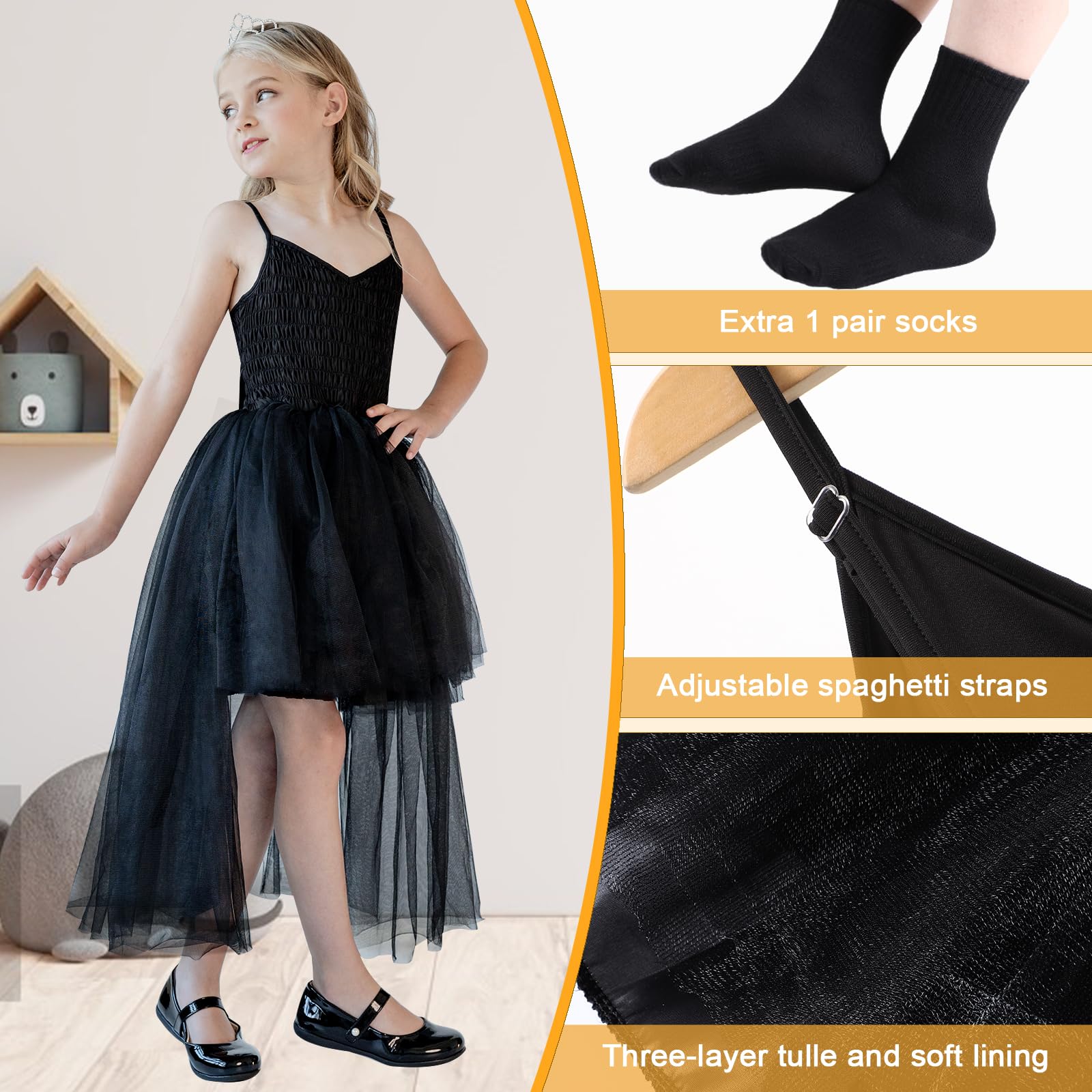 Girls Tutu Dress - Tulle Princess Birthday Party & Prom Dress for Kids | Sneaker Ball Gown | Perfect for Birthday Parties, Prom, Dance Recitals & Special Occasions