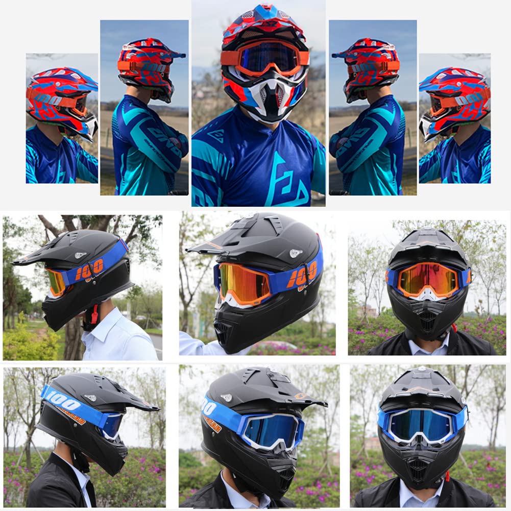 Anti-Fog Windproof Motorcycle Goggles - UV Protection Motocross & Ski Goggles for All-Terrain Riding, Bike Racing & Snow Sports | Durable Helmet-Compatible Eyewear for Cross-Country & Off-Road Adventures