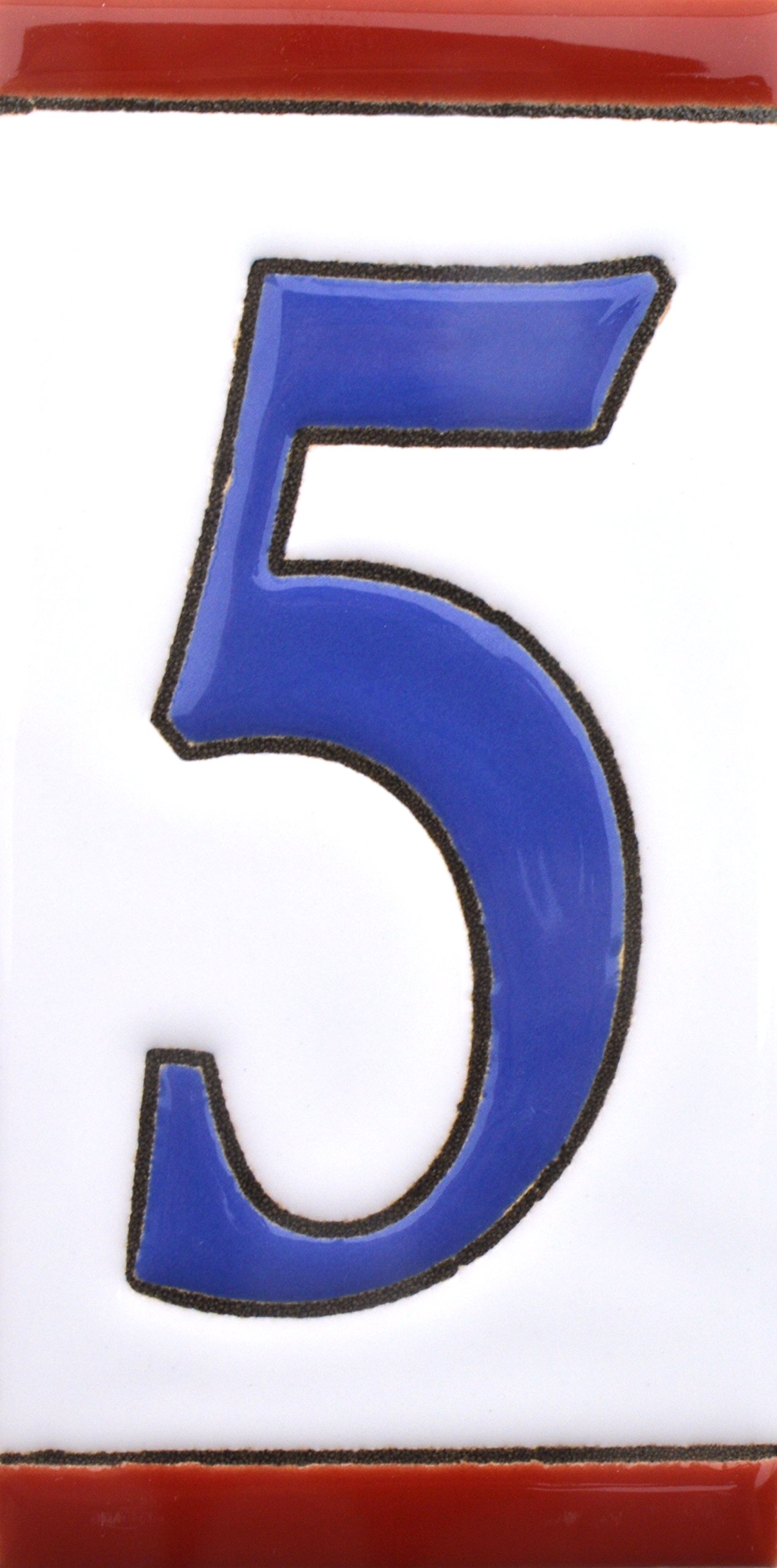 4 Inch Handpainted House Number Tiles - USA Flag Design 4.29