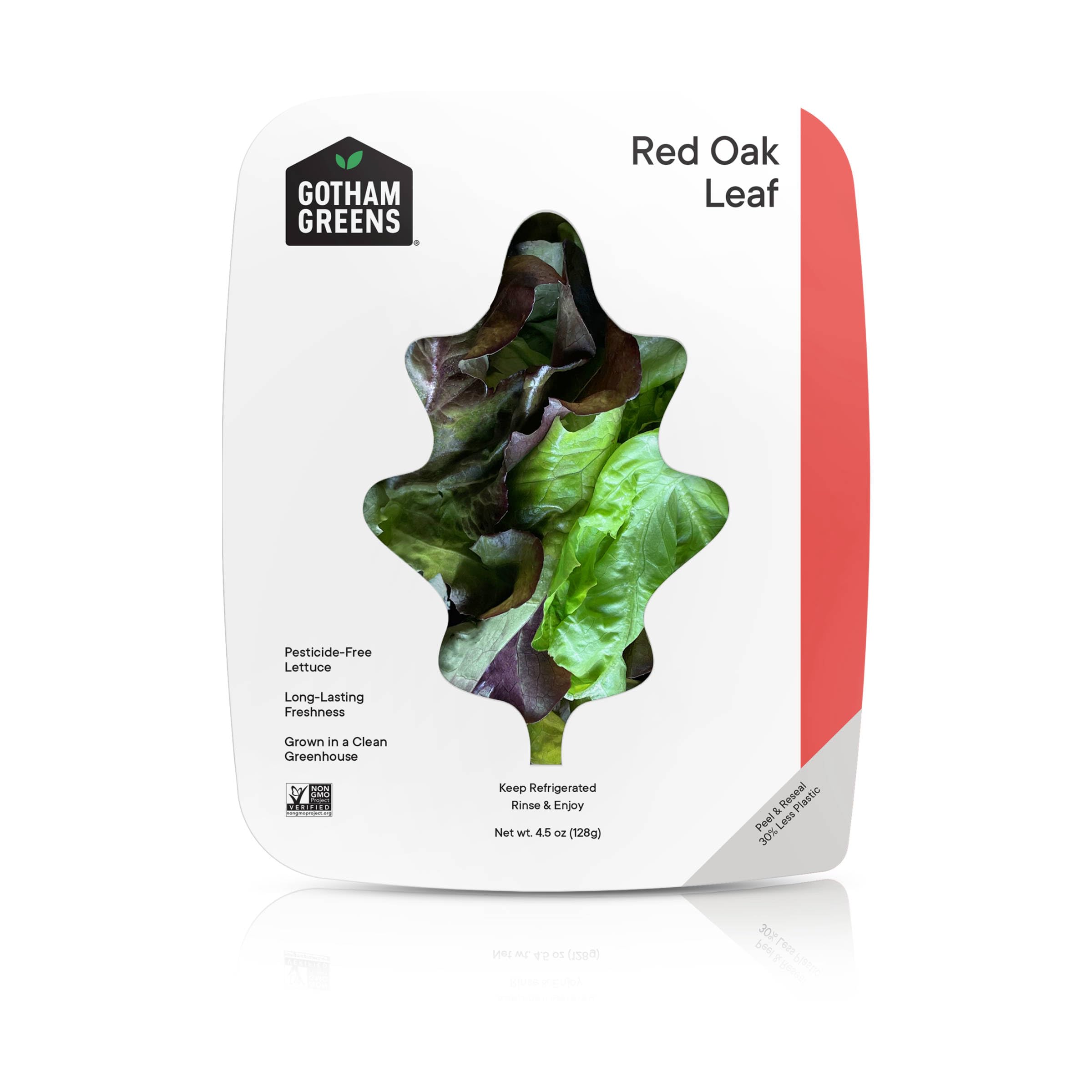 Gotham Greens Organic Red Oak Leaf Lettuce - 4.5 oz Fresh Salad Greens for Healthy Salads, Sandwiches & Wraps
