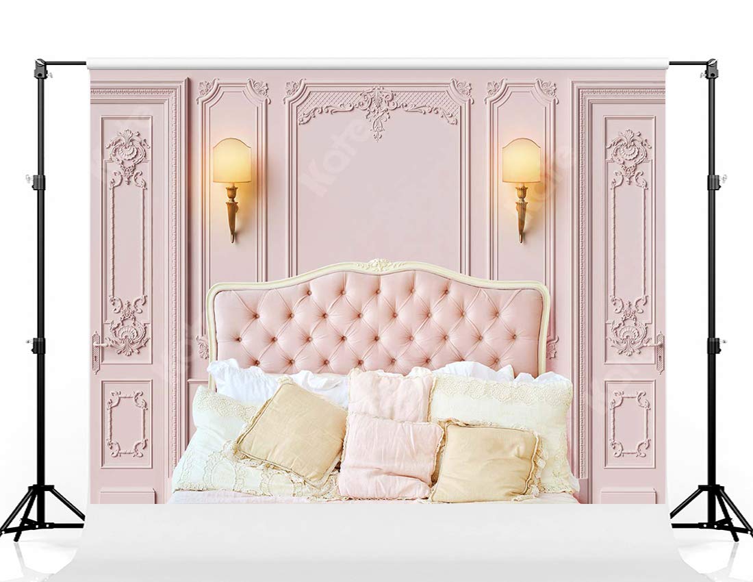 Kate 7×5ft Pink Headboard Photo Backdrop - Premium Studio Background for Bedroom Photography, Interior Design & Portrait Shoots - Perfect for Photographers, Bloggers & Home Decor