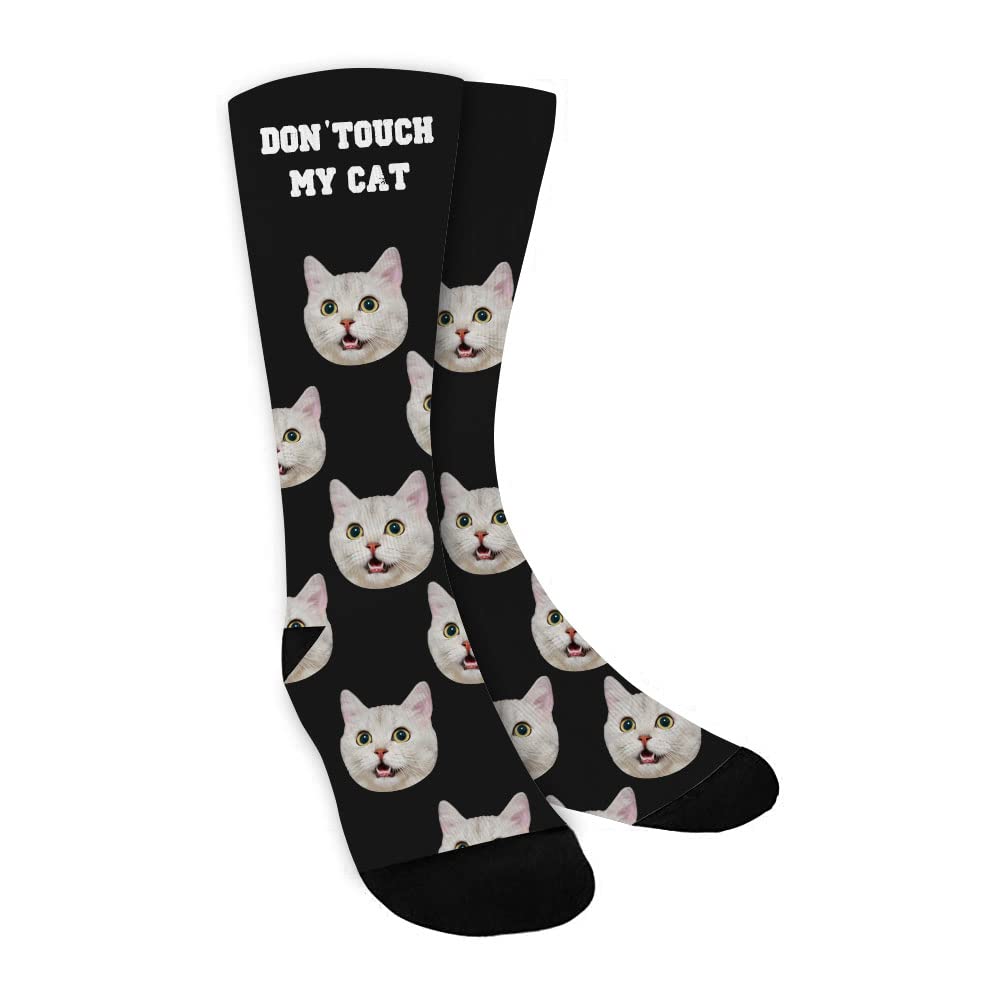Custom Face Socks with Text - Personalized Funny Socks for Men & Women | TinyName Unique Photo Socks - Perfect for Gifts, Couples & Special Occasions