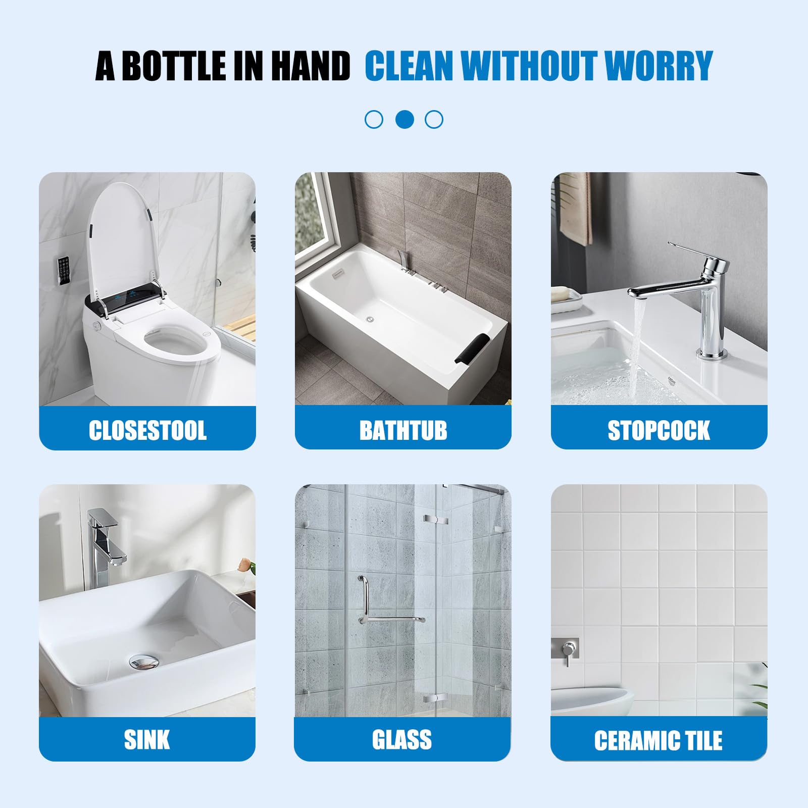 Powerful Bathroom Descaler Foam Cleaner Spray - Removes Stubborn Stains & Limescale - Multi-Purpose Bubble Cleaning Foam for Shower, Sink, Toilet & Tiles (2-Pack) - Ideal for Bathroom, Kitchen & Household Deep Cleaning