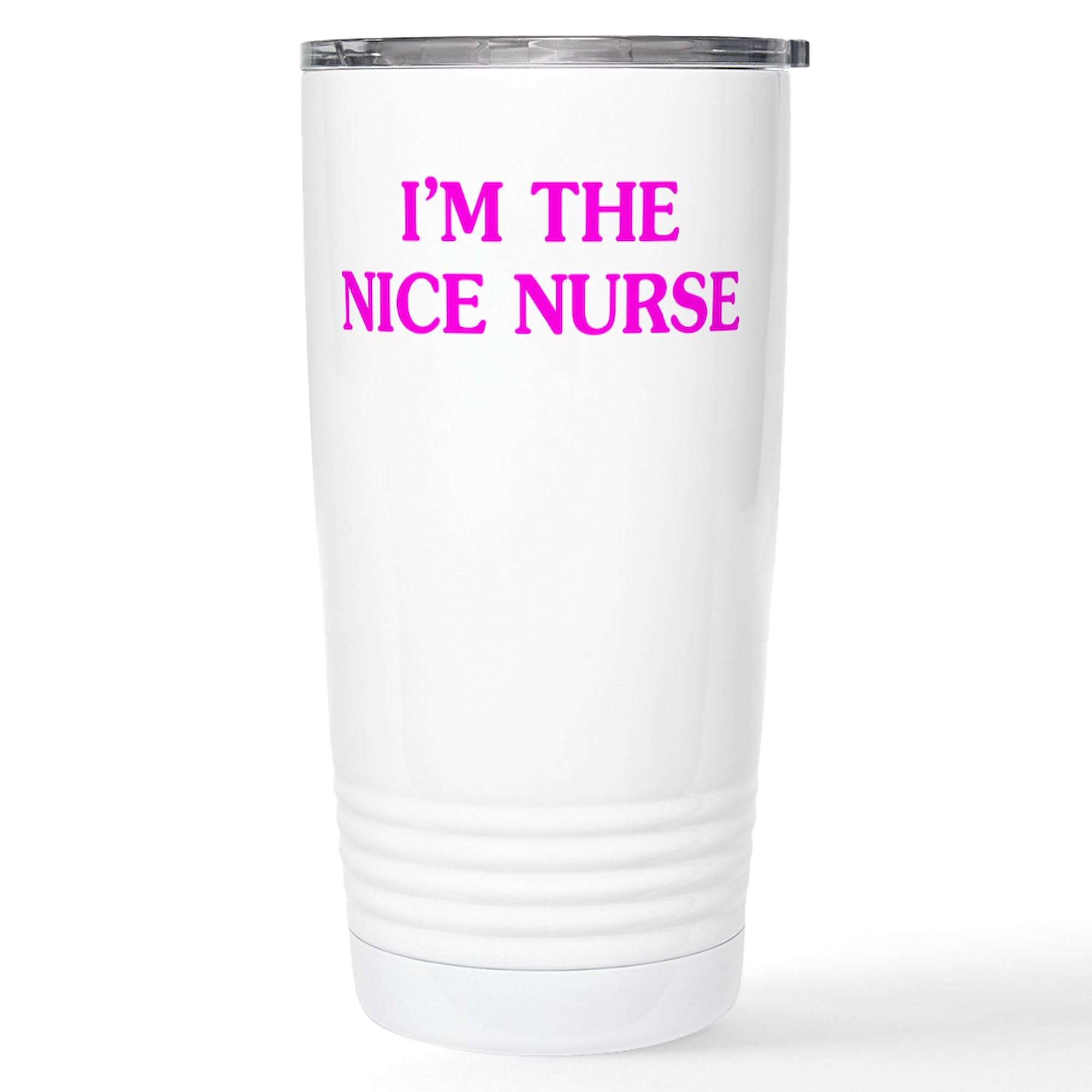 Pink Nice Nurse 20 oz Stainless Steel Travel Mug - Insulated Coffee Tumbler for Hot & Cold Drinks - Perfect Gift for Nurses, Healthcare Workers & Medical Students