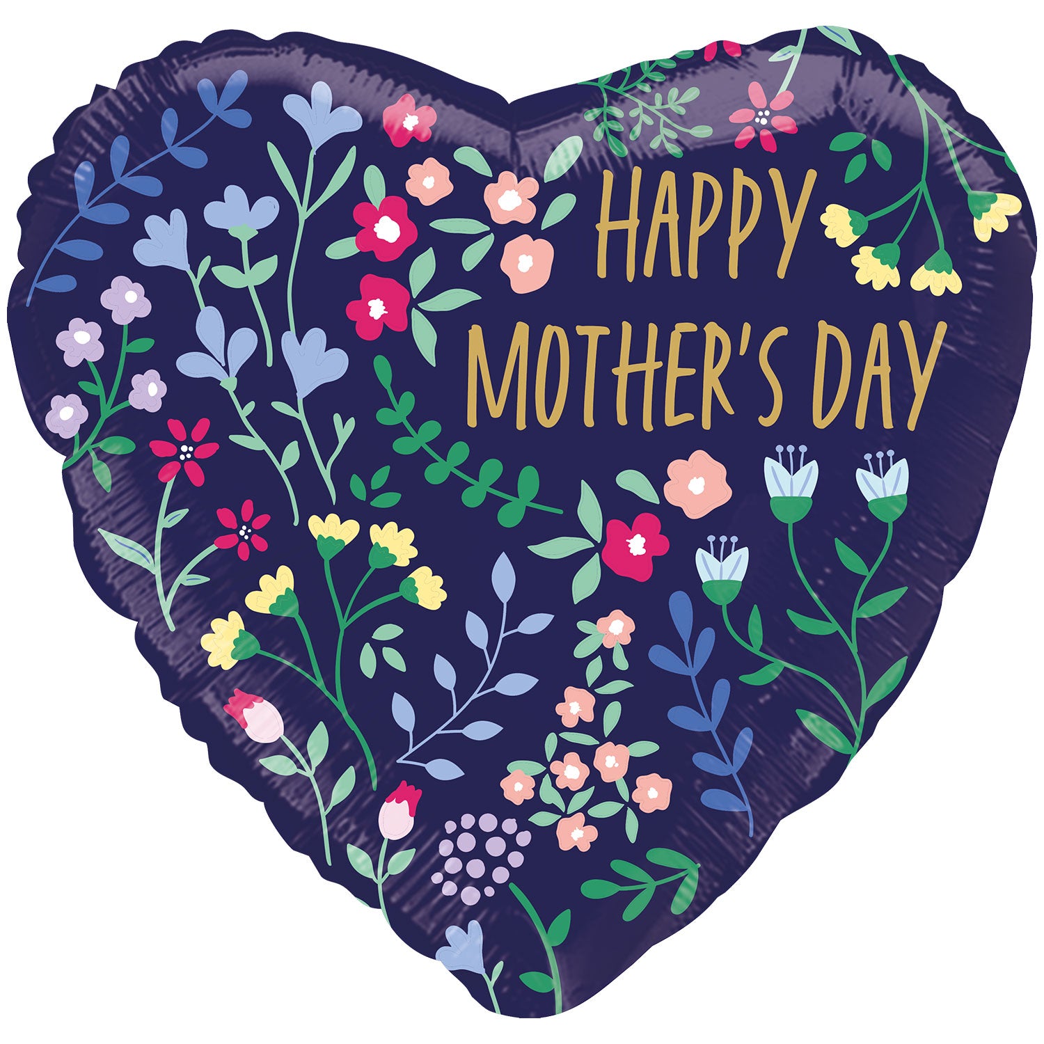 45cm Standard Happy Mother's Day Floral Foil Balloon - Perfect for Birthday Parties, Baby Showers & Wedding Decorations
