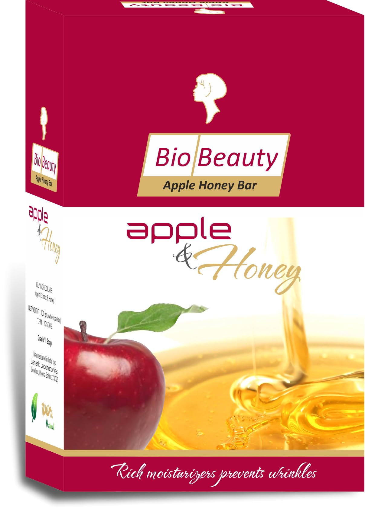 BioBeauty Apple & Honey Anti-Aging Soap (2 x 100g) - Natural Skincare for Youthful Glow, Moisturizing & Gentle Cleansing - Perfect for Daily Face & Body Wash, Gift for Women