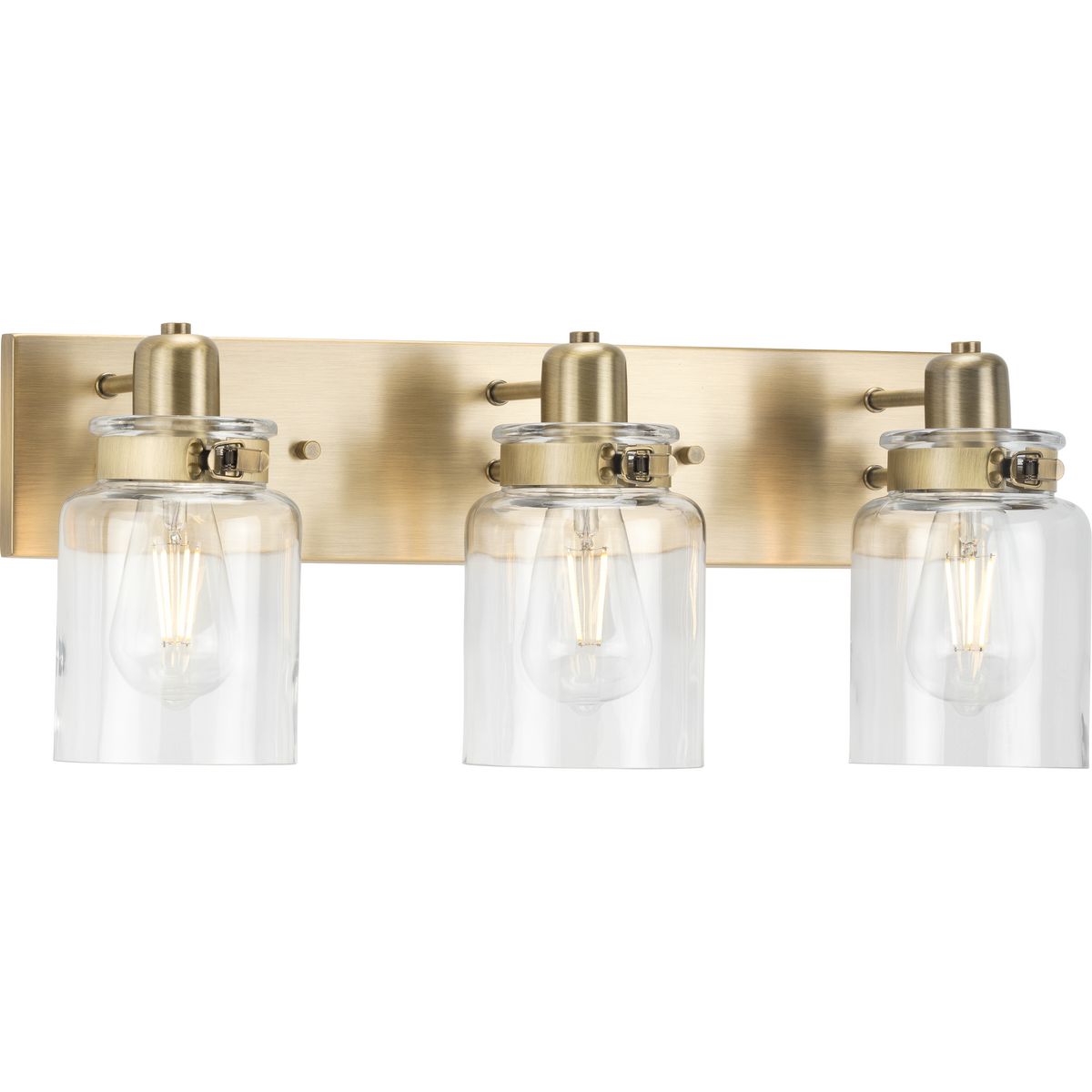 Calhoun Collection 3-Light Clear Glass Bathroom Vanity Light Fixture - Perfect for Modern Bathroom, Powder Room, and Dressing Area Lighting