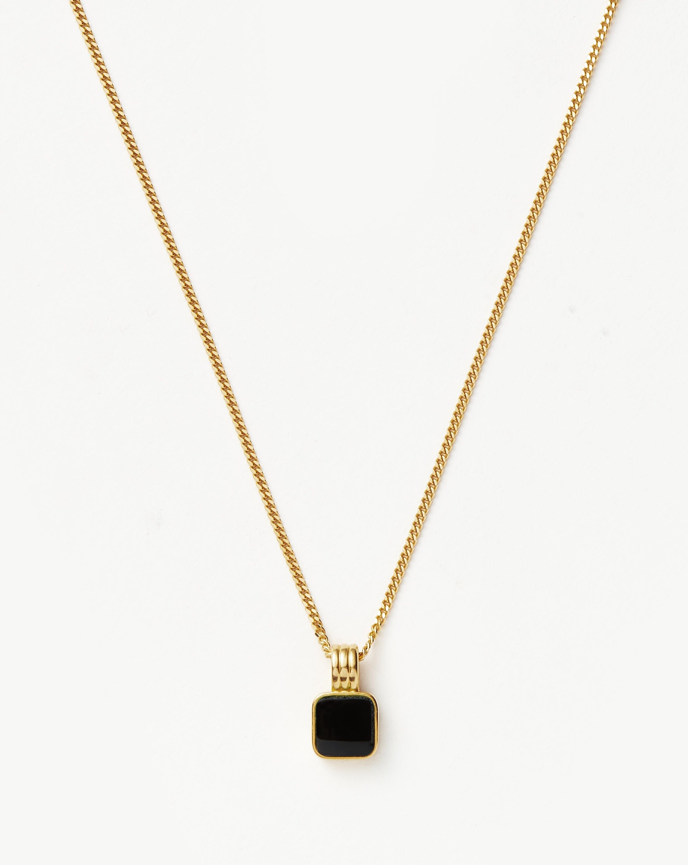 Men's Square Black Onyx Pendant Necklace - Lucy Williams Collection | Perfect for Gifts, Formal Occasions & Everyday Wear