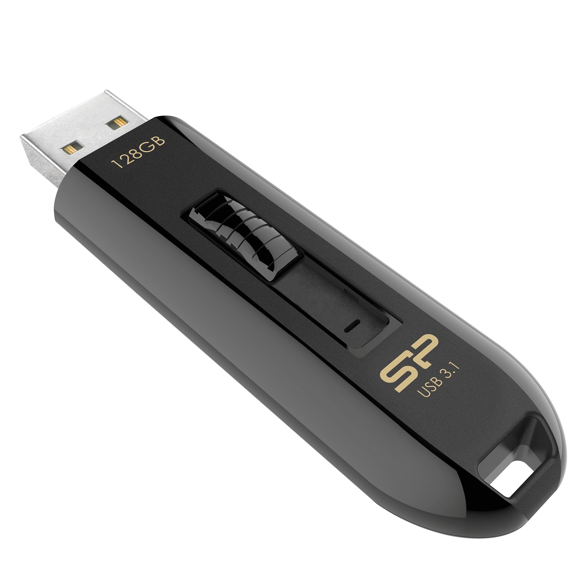 128GB USB 3.1 Flash Drive with Sliding Design - High Speed Data Transfer for PC, Laptop, Mac - Perfect for Work, School, and File Backup (Black, SP128GBUF3B21V1K)