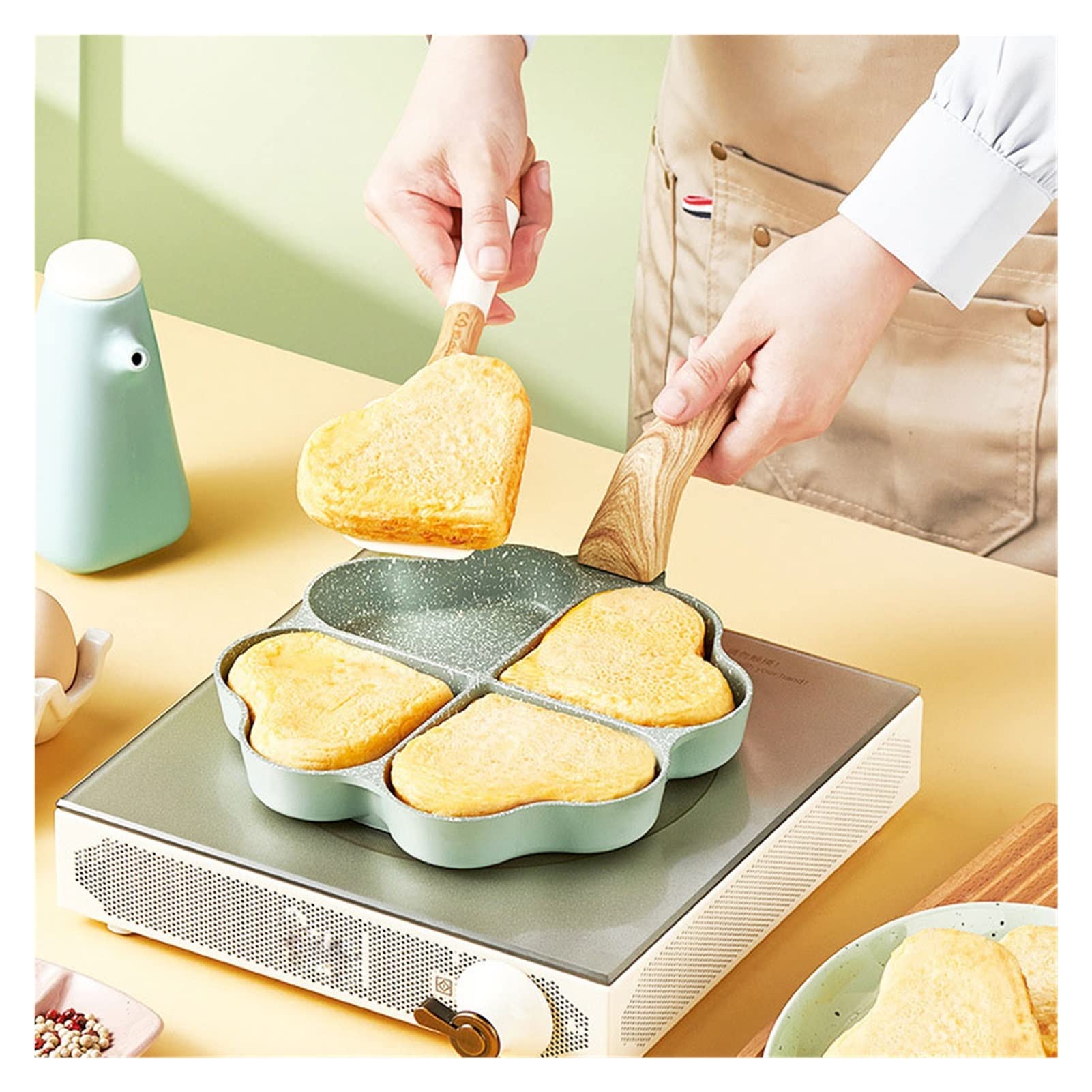 Premium Non-Stick Walnut Frying Pan - Thickened Omelet & Pancake Cookware - Perfect for Eggs, Steak, Ham - Healthy Breakfast & Cooking - One Size (Color A) - Ideal for Home Kitchens & Professional Chefs