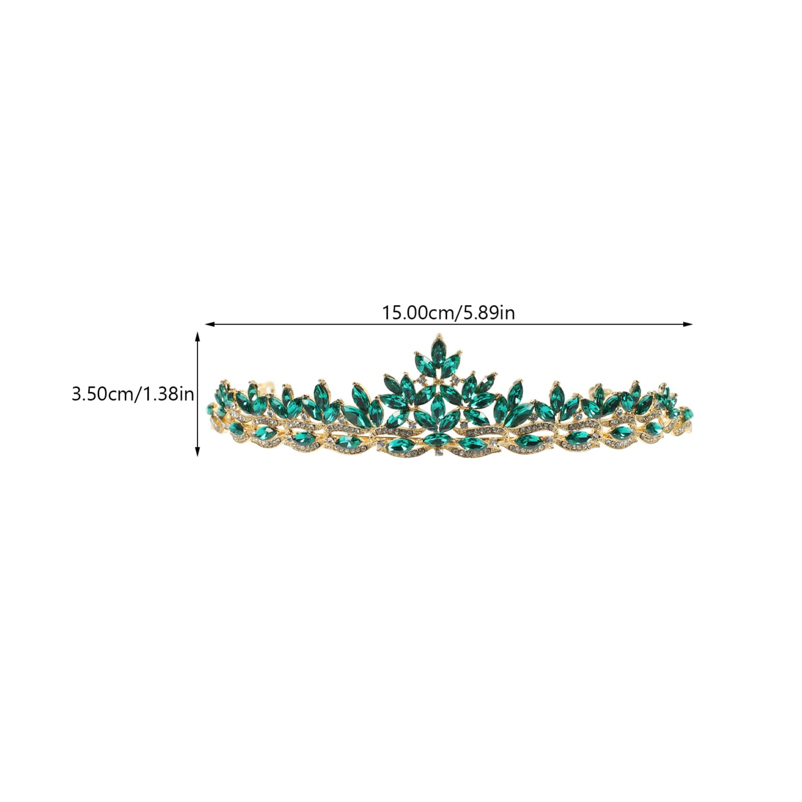 Uonlytech Princess Crown Hair Accessories for Girls & Brides - Green Wedding Tiara, Alloy Bridal Headdress & Hair Decorations | Perfect for Prom, Pageants & Special Occasions