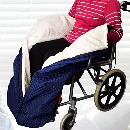 Premium Winter Wheelchair Blanket - Thickened Lamb Cashmere & Cotton Blend - Windproof & Warm Accessory for Elderly & Disabled - Perfect for Indoor & Outdoor Use in Cold Weather