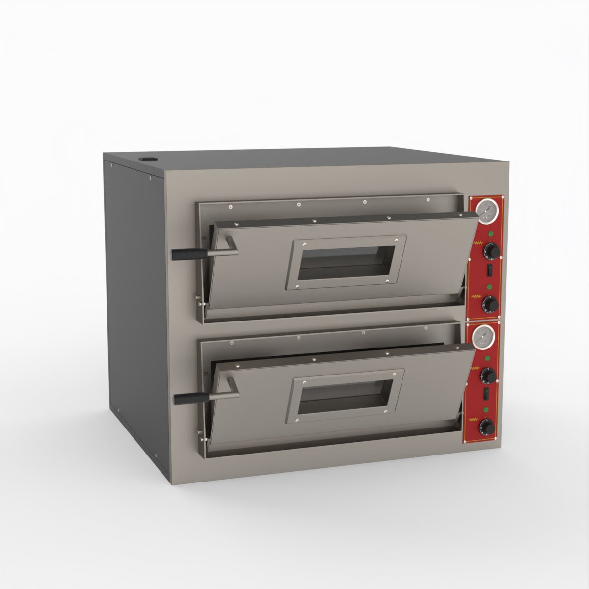 BakerMax EP 2E Commercial Black Panther Pizza Deck Oven - Professional Electric Pizza Maker for Restaurants, Pizzerias & Catering Businesses - Perfect for Baking, Toasting & Reheating