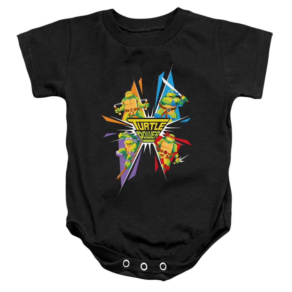 Logovision TMNT Teenage Mutant Ninja Turtles Turtle Power Unisex Baby Bodysuit - Soft Cotton Infant Snap Suit for Boys & Girls - Perfect for Playtime, Birthday Gifts & Family Outfits