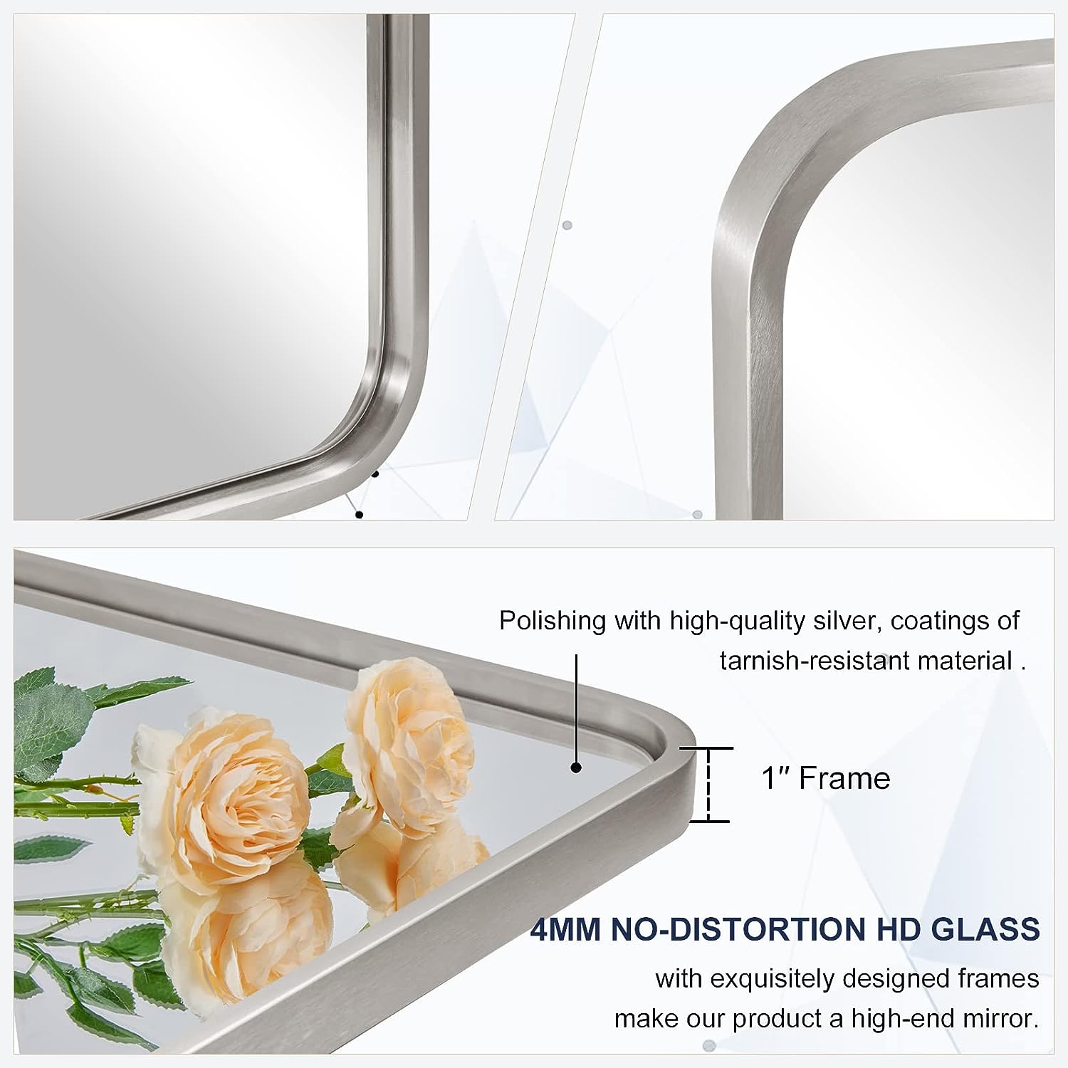 Modern Bold Framed Rectangle Wall Mirror - Bathroom Decor, Open Box Like New | Perfect for Vanity, Hallway & Bedroom Decor