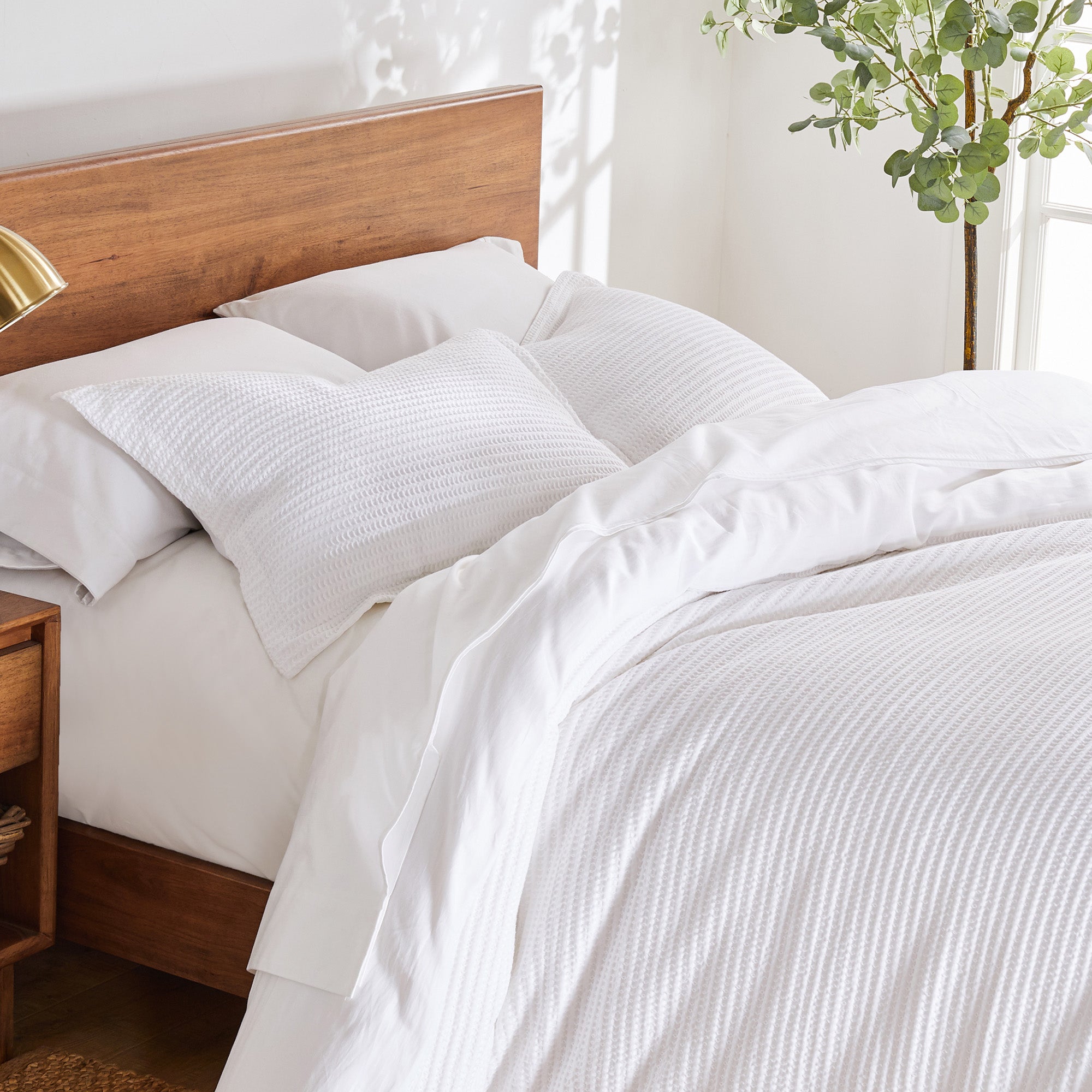 Premium Cloud Waffle Comforter Set - Ultra Soft Breathable Bedding for All Seasons | Cozy Home & Hotel Luxury Bedroom Decor