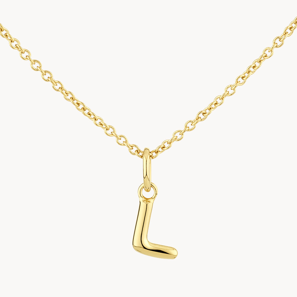 Gold Bubble Letter Necklace - Personalized Initial Pendant for Women - Perfect for Gifts, Birthdays & Everyday Wear