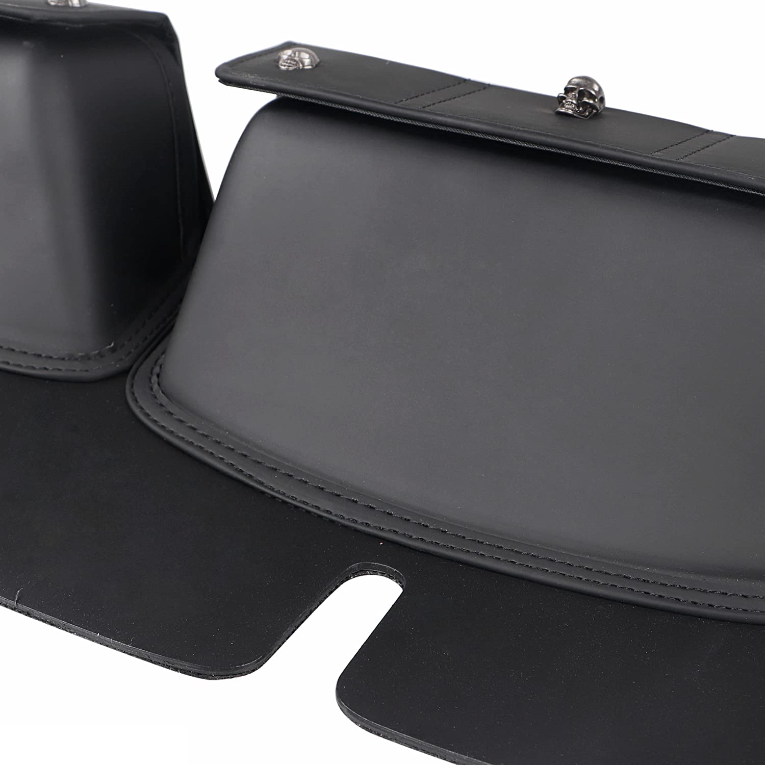 Motorcycle Windshield Bag with 3 Pockets - Compatible with Harley Electra Glide, Street Glide & Touring Models (1996-2013) - Black Skull Design - Perfect for Road Trips & Long-Distance Riding