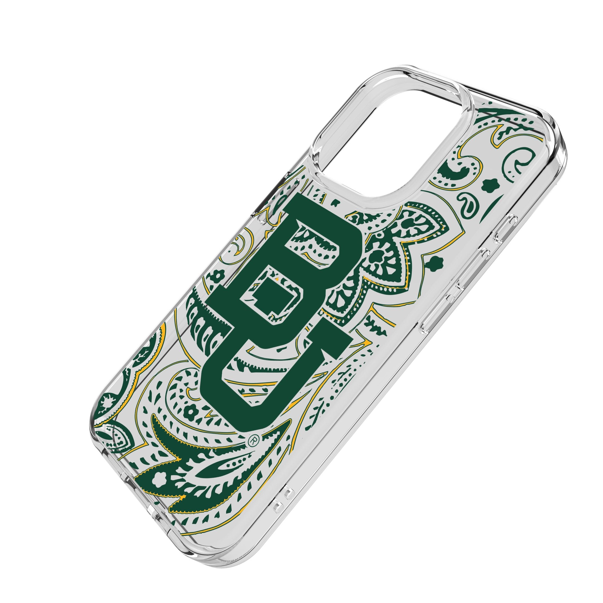 Baylor University Bears Paisley Clear Phone Case for Apple iPhone 14/13/12/11 Pro Max - Stylish Protective Cover for Fans - Perfect for Game Day & School Spirit