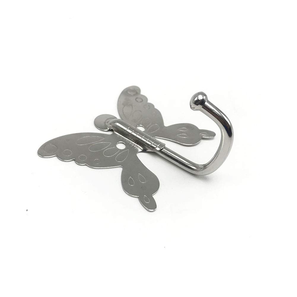 8 Pack Stainless Steel Butterfly Hook Coat Hangers - Durable Door Hooks for Clothes, Hats, Robes | Space-Saving Organizer for Bedroom, Bathroom & Kitchen - Easy Installation & Rustproof Design