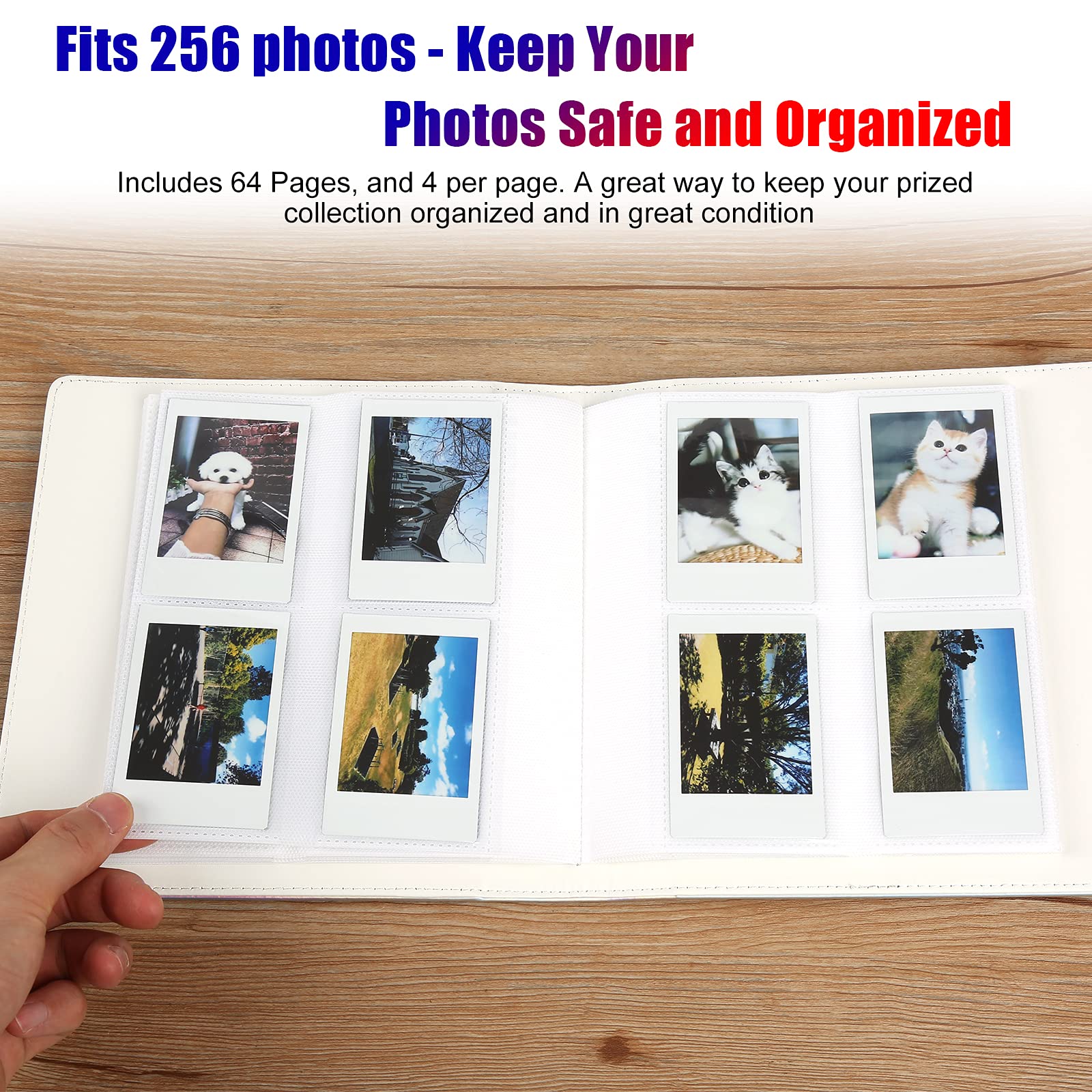 2-Pack 256-Pocket Photo Album for Fujifilm Instax Mini LiPlay 11/90/70/50S/26/25/9/8+/8/7S & Mini Link SP-1 Printer - Compatible with Polaroid Snap/SnapTouch/PIC-300/Z2300/Mint Zip Instant Cameras - Perfect for Travel, Parties, and Memory Keeping