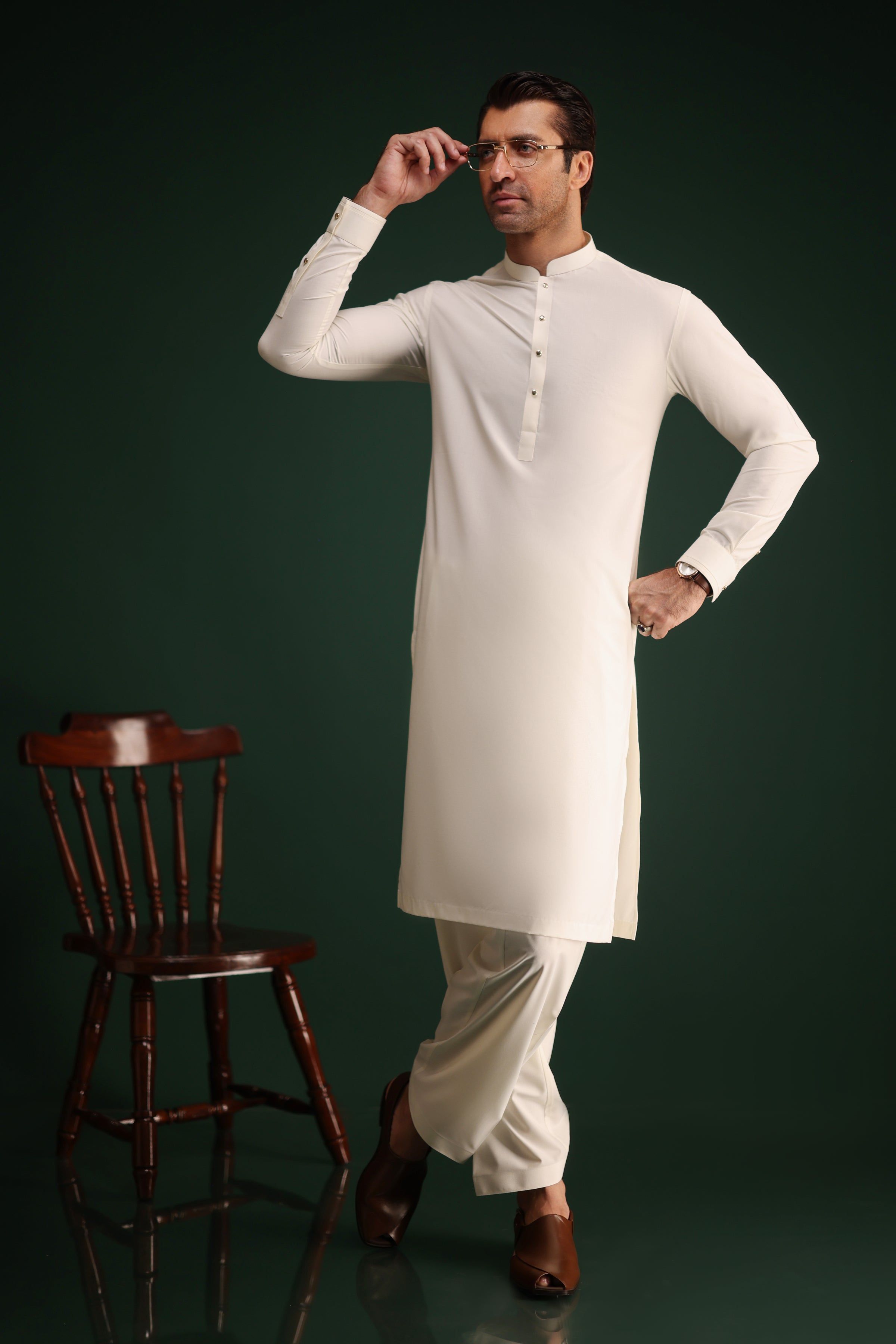 Blended White Shalwar Kameez for Men & Women - Traditional Pakistani Outfit for Cast & Crew - Perfect for Weddings, Festivals & Cultural Events