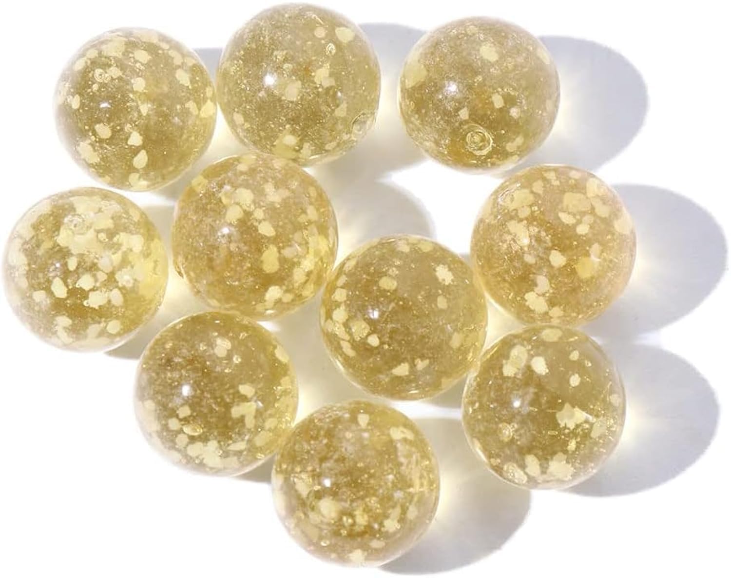 10Pcs Glow in The Dark Glass Marbles - Gold Luminous Marble Balls for DIY, Home Decoration, Games & Kids Play (12mm/0.47in) - Perfect for Nighttime Decor, Board Games & Sensory Play