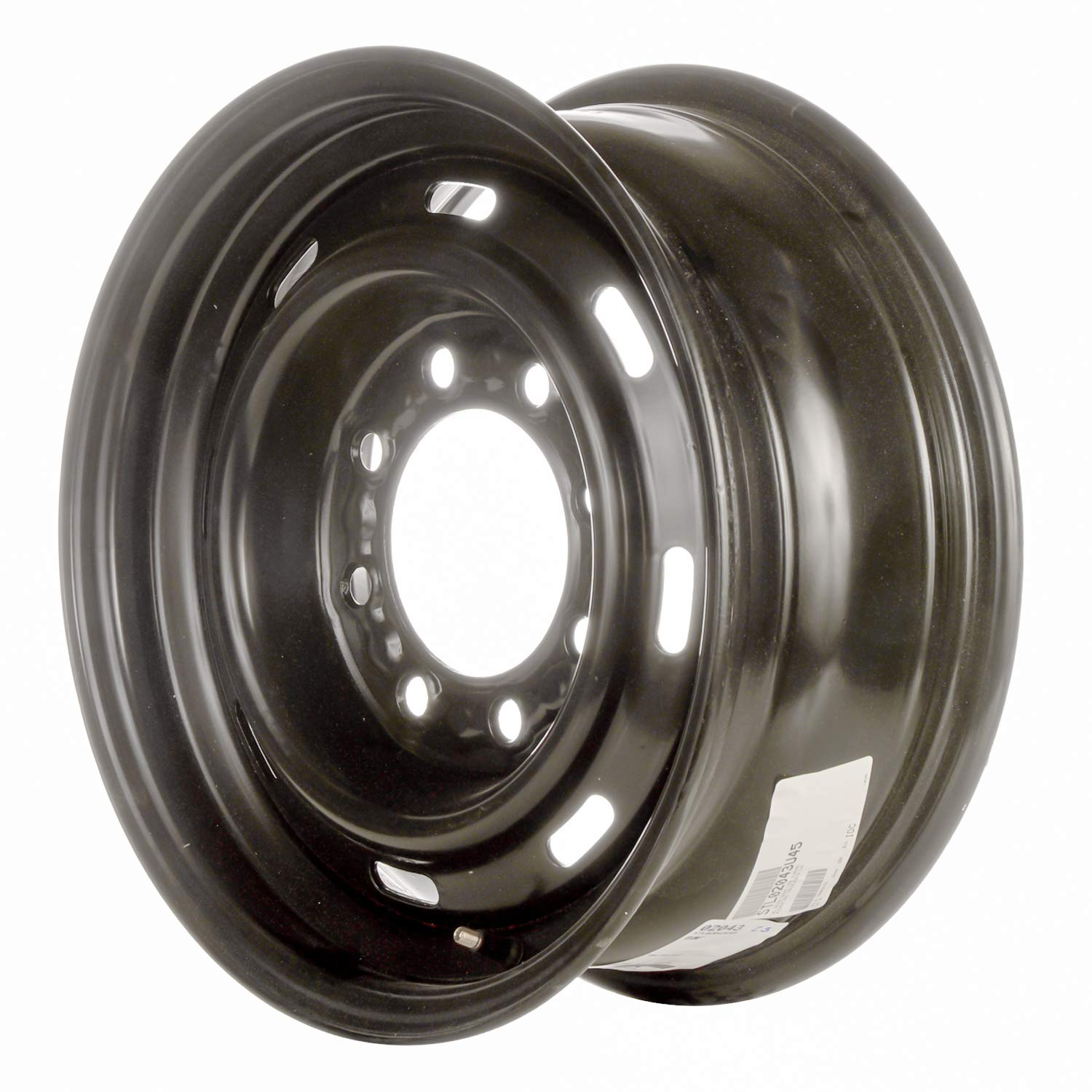 STL02043U45 Black Alloy Wheel 16x6.5 Inches (8x165mm Bolt Pattern) - DOT Approved, 0mm Offset - Perfect for Trucks & SUVs - Durable Painted Finish Meets FMVSS Standards