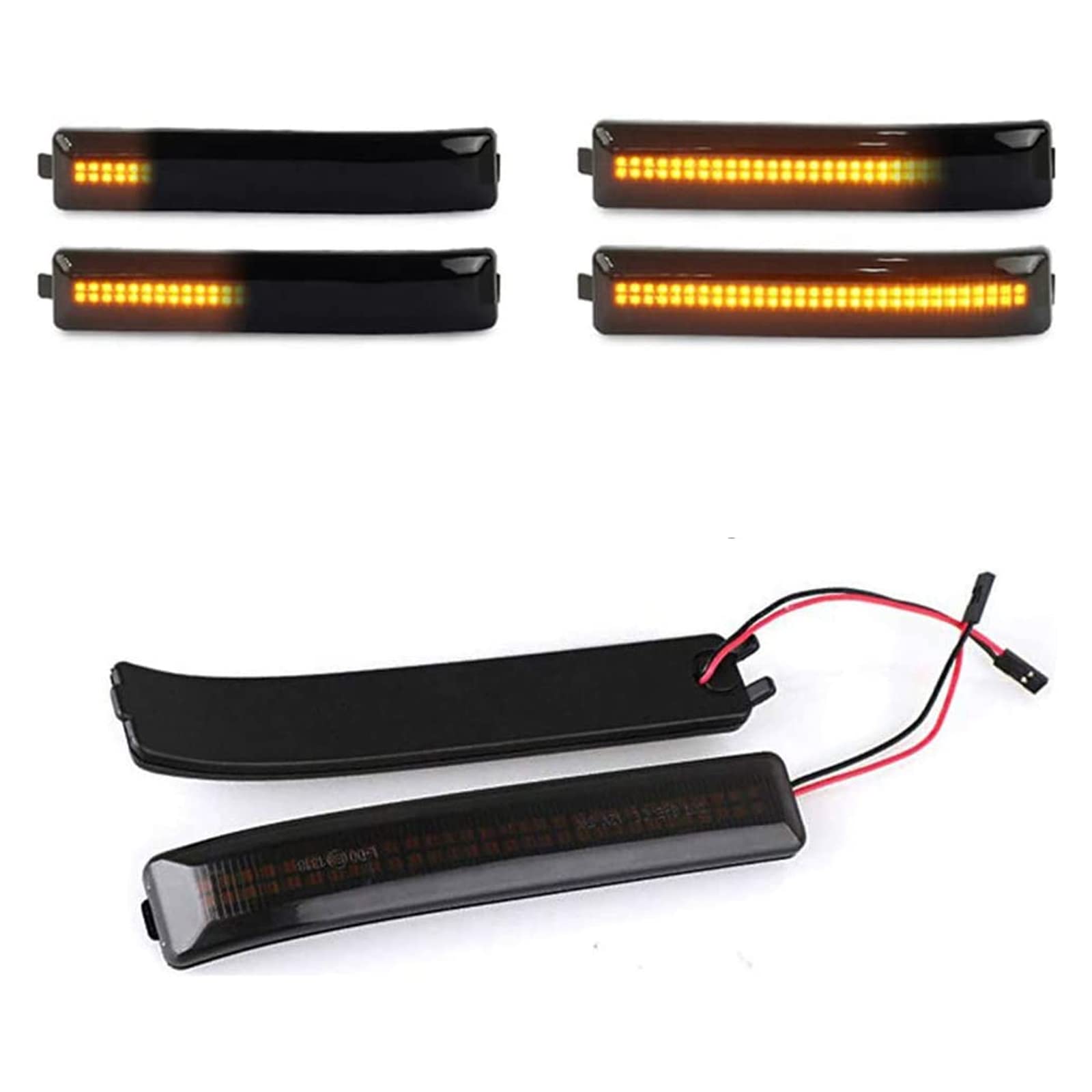 Smoked Lens Amber Full LED Side Mirror Lights Turn Signal Lamp for 2009-2014 Ford F-150 | Upgrade Your Truck's Safety & Style | Perfect for Night Driving & Off-Road Adventures