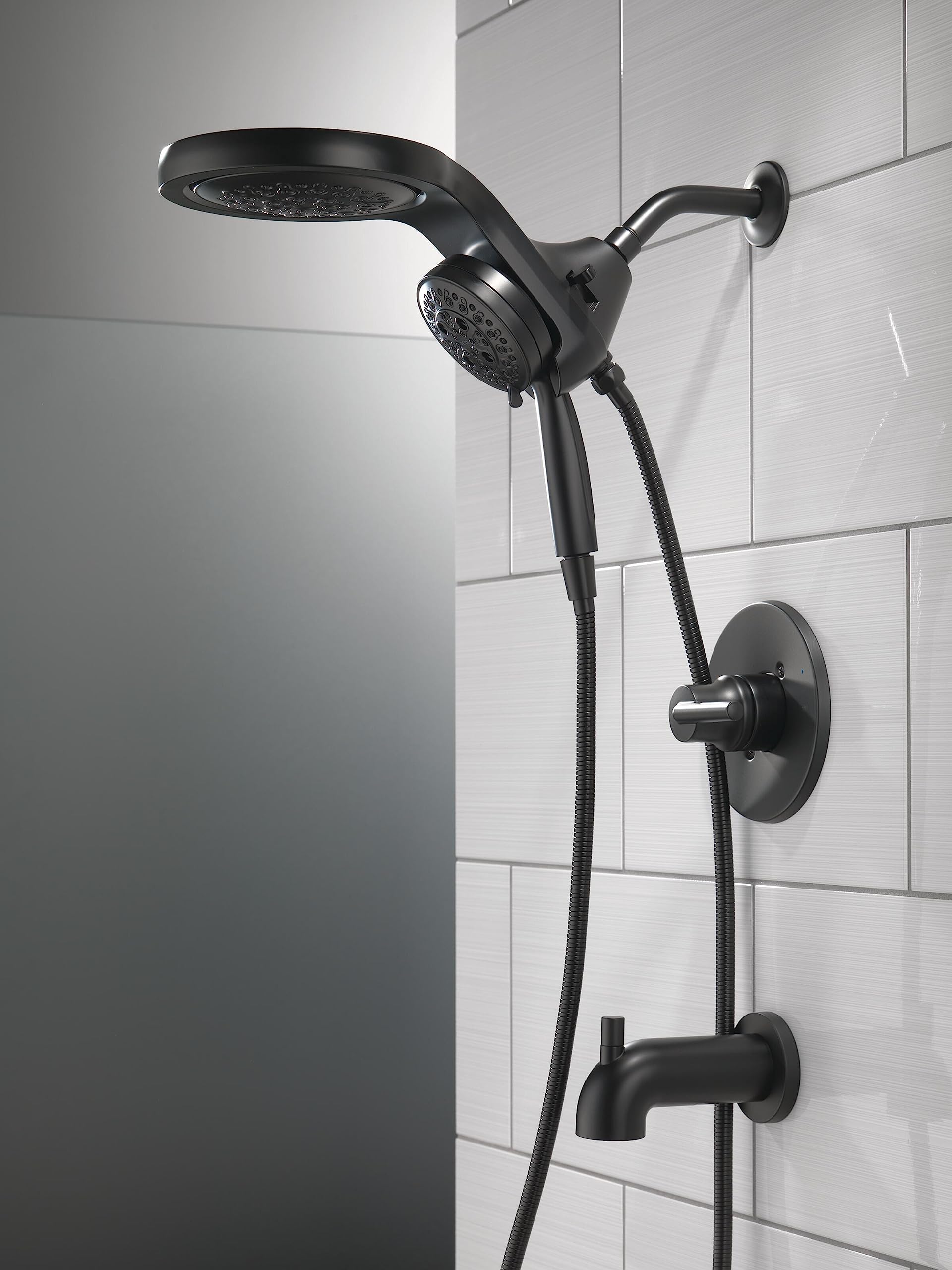 Premium Matte Black Shower Faucet Set with Valve - Complete Bathroom Shower Fixtures Kit (T14459-BLLHD) for Modern & Luxury Home Renovation - Perfect for Master Bath, Guest Bath & Spa-Like Shower Experience