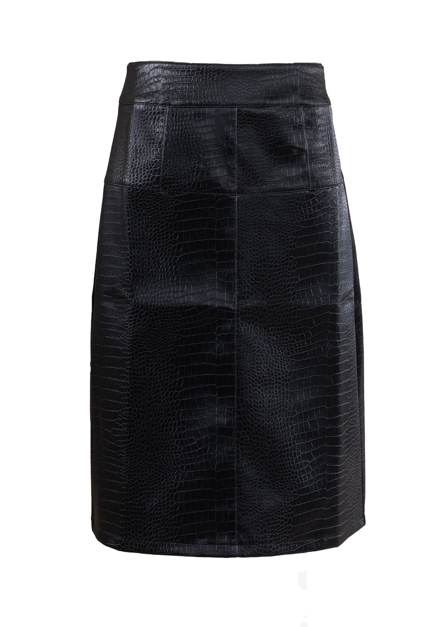 Black Snake Skin Leather Skirt for Women - Fashionable High Waist Faux Leather Pencil Skirt - Perfect for Night Out, Club Wear, and Office Attire