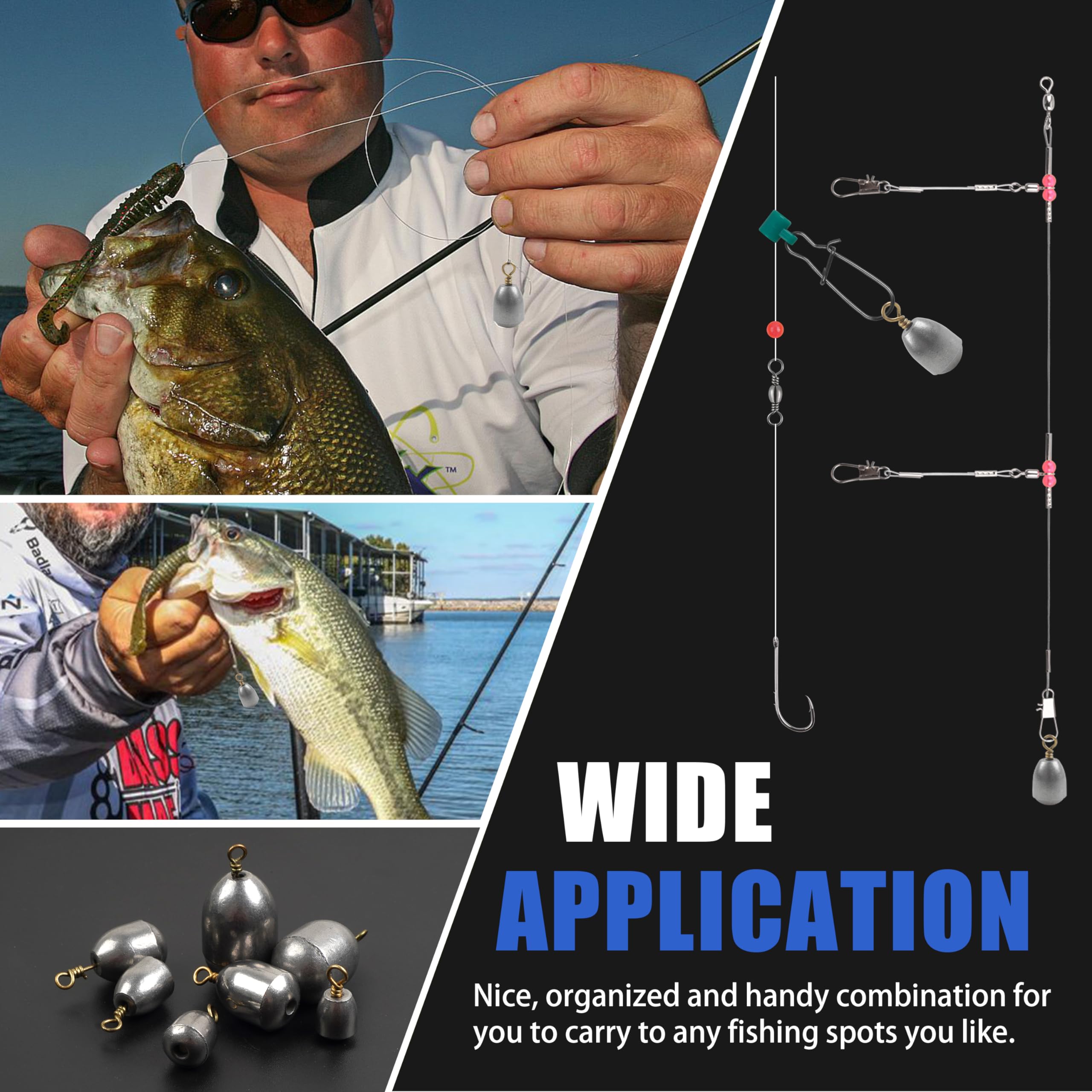 15/25pcs Bass Fishing Weights Sinkers - Steel Drop Shot Sinkers with Ring (1/8oz-1oz) for Saltwater & Freshwater Fishing - Perfect for Casting, Bottom Fishing & Drop Shot Techniques