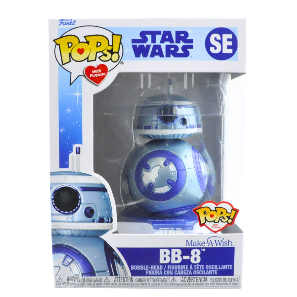 Funko Pop! Star Wars BB-8 Blue Metallic Vinyl Figure - Exclusive Make A Wish Edition - Perfect for Collectors & Star Wars Fans - Great Gift for Birthday, Christmas & Display Shelf