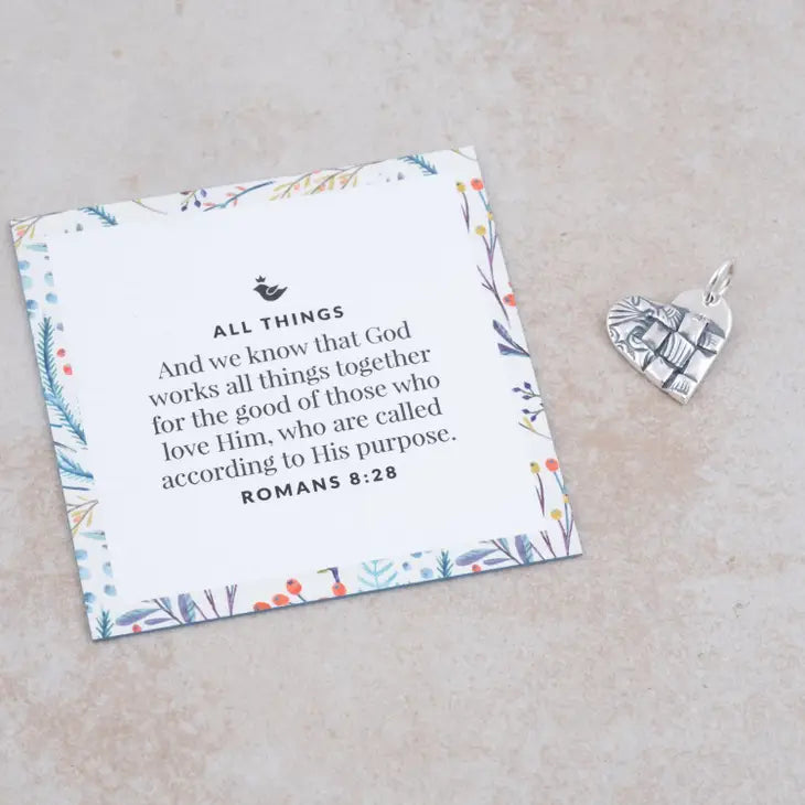 Romans 8:28 Sterling Silver Necklace - God Works All Things Together - Inspirational Christian Jewelry for Women - Perfect for Church, Prayer & Daily Wear