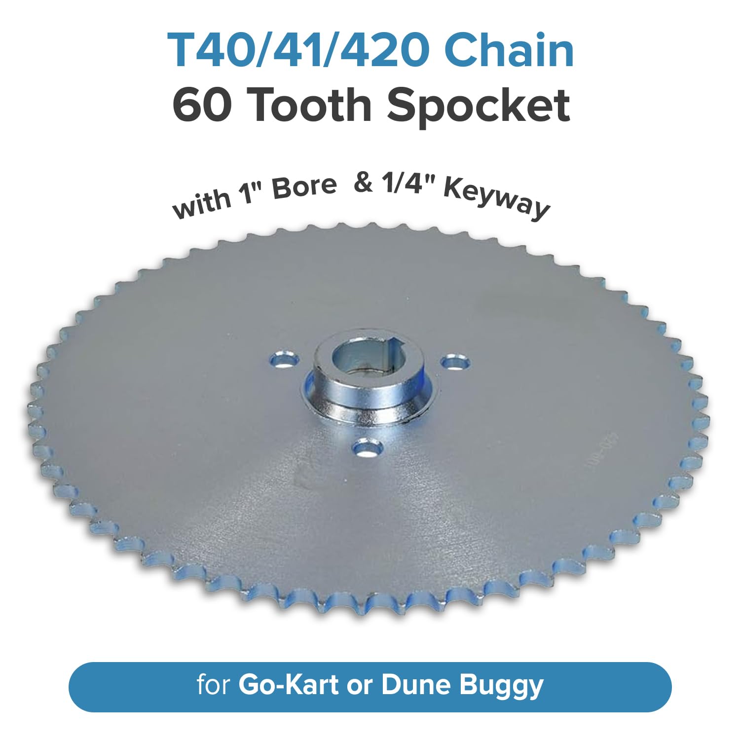 AlveyTech 40/41/420 Chain 60 Tooth Sprocket with 1