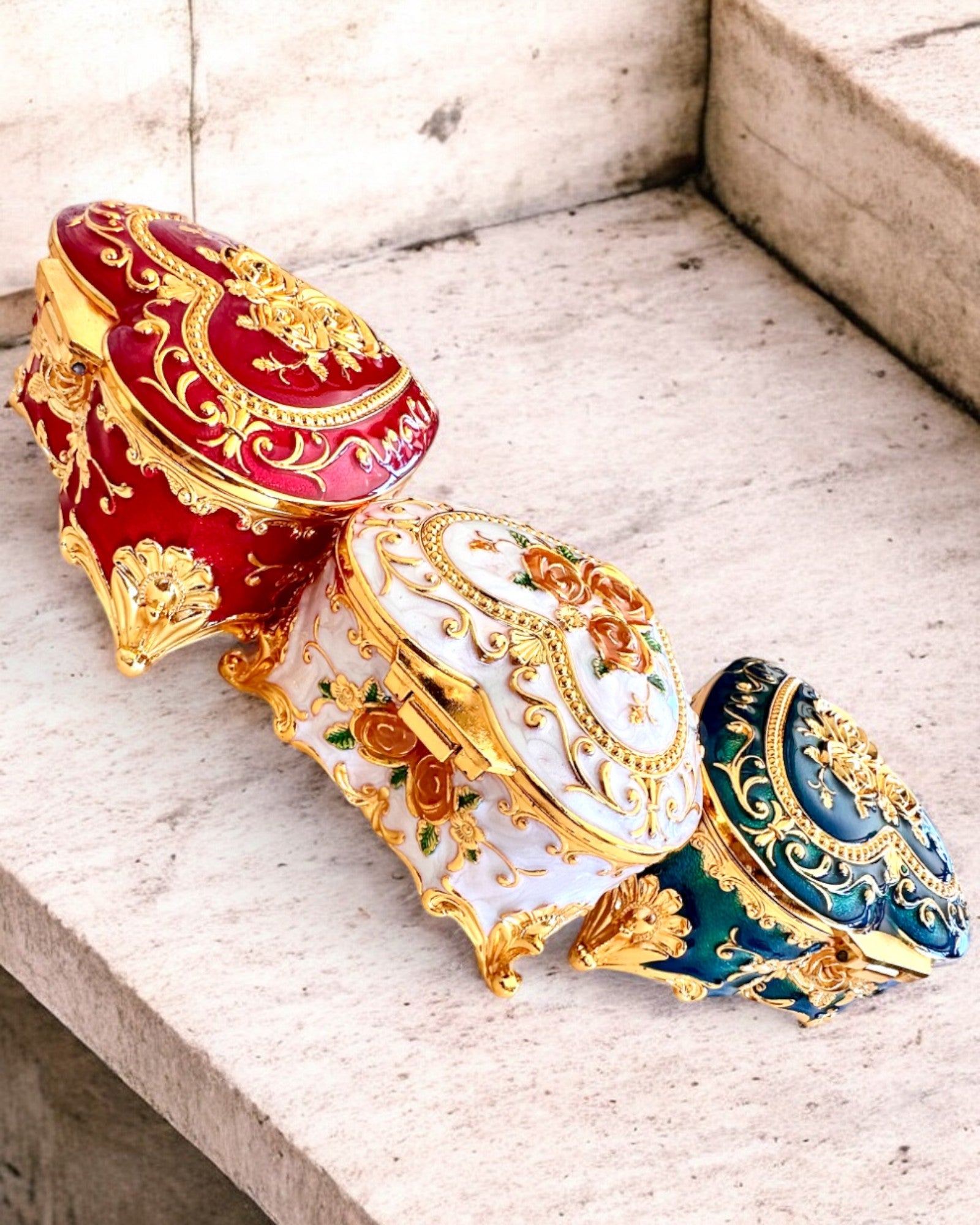 Elegant Royal Jewelry Box with Engraving Option - Perfect Gift for Women, 3 Color Variants | Jewelry Storage & Display for Home, Travel & Special Occasions