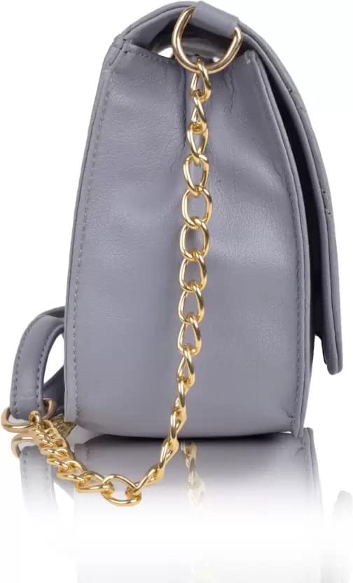 ROSS BROWN Elegant Quilted PU Leather Sling Bag for Women & Girls | Stylish Chain Strap Crossbody Purse | Perfect for Work, Travel & Date Night