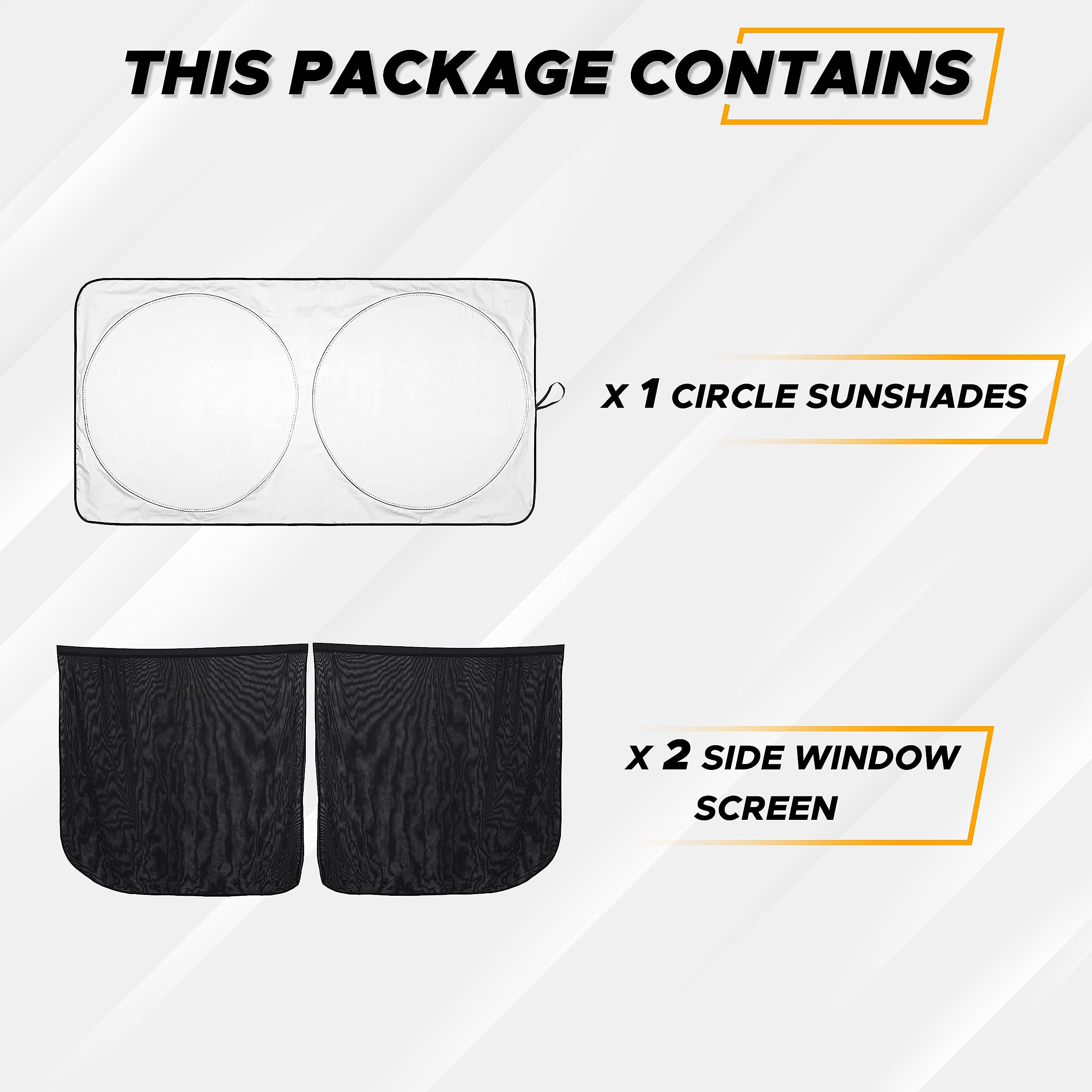 **Car Windshield Sun Shade & Window Screen (2-Pack, 36